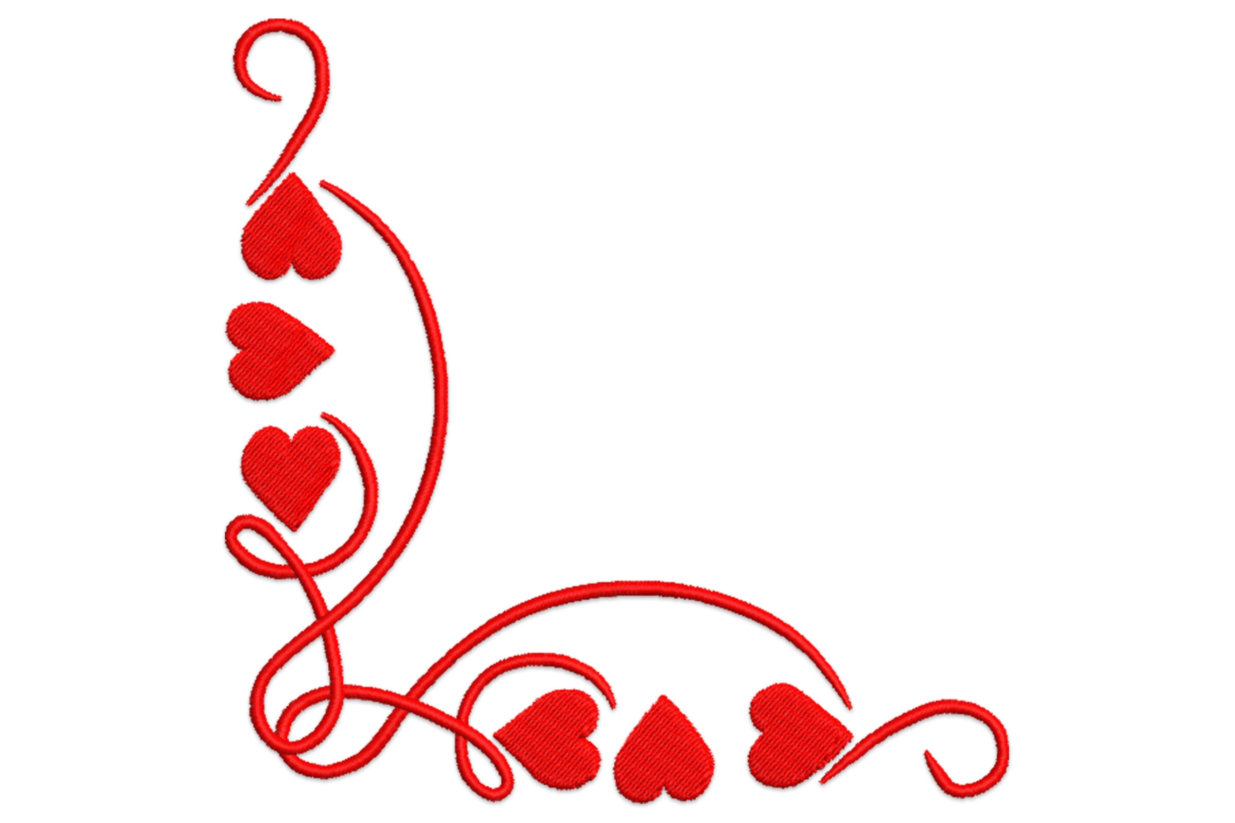Free Heart Corner Embroidery Design