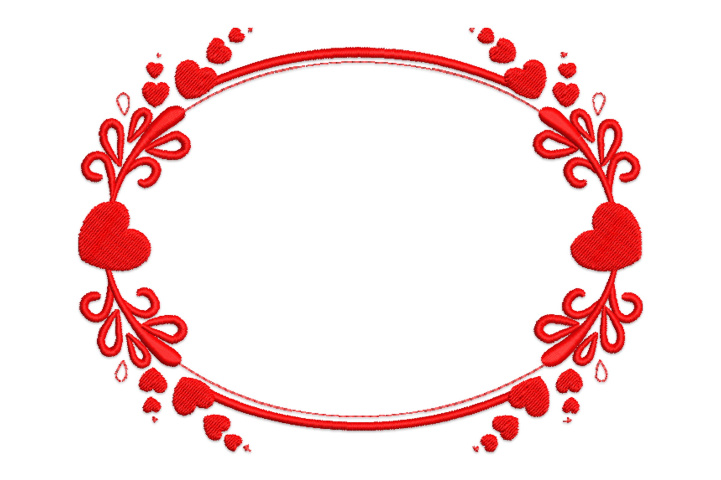 Free Floral Love Frame Embroidery Design
