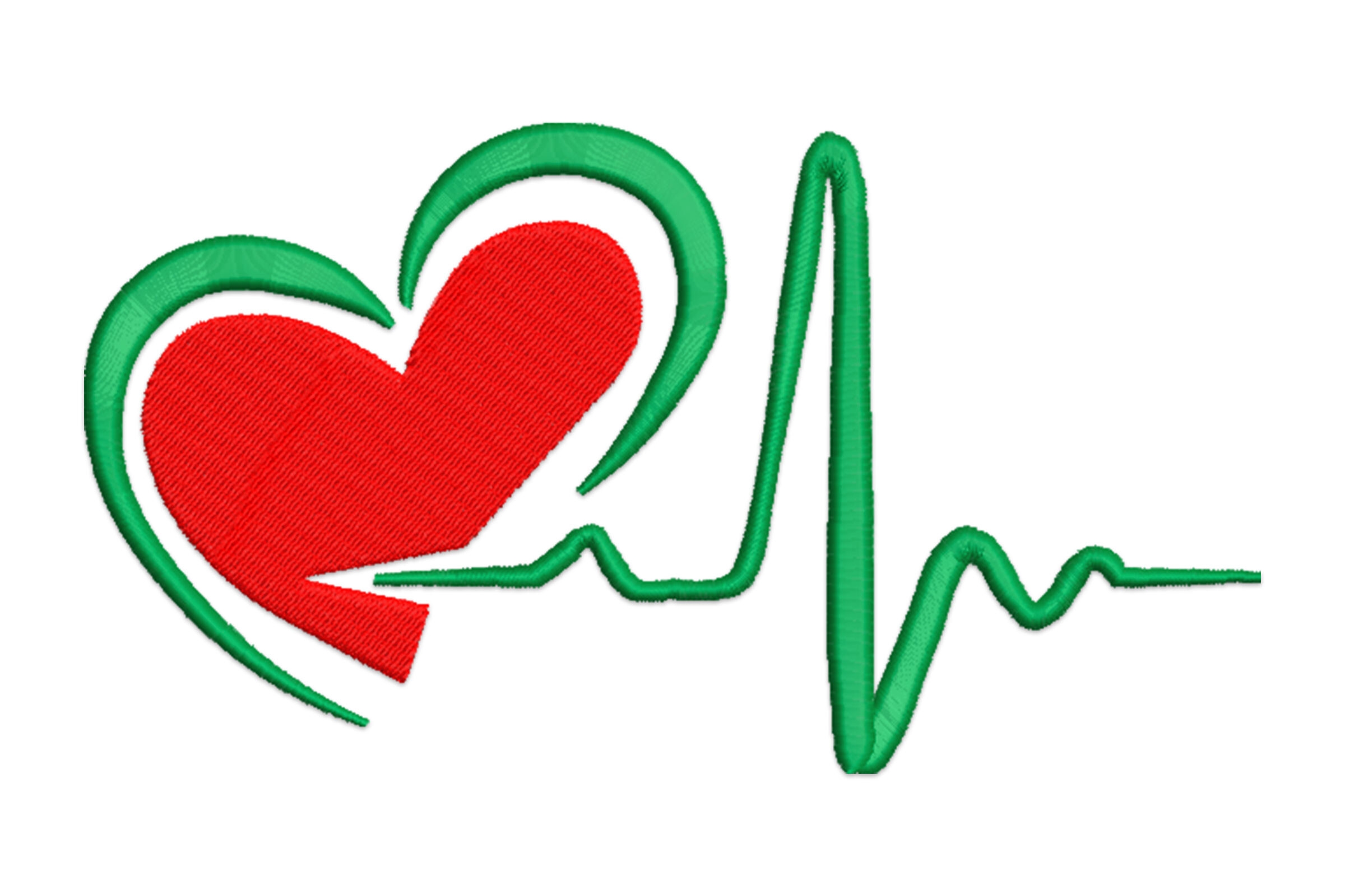 Free Heartbeat Embroidery Design – Love Pulse Line