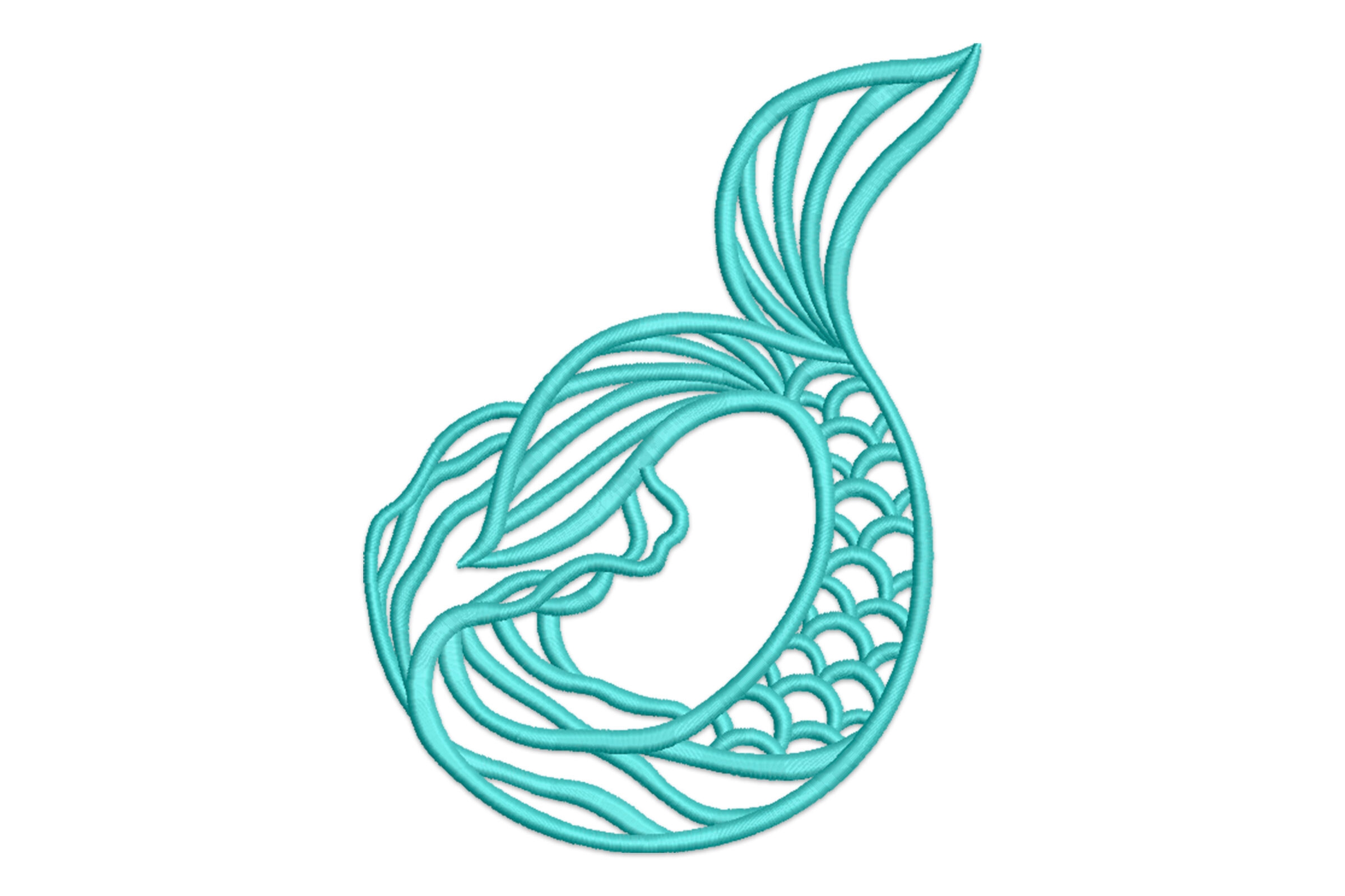 Free Mermaid Tail Machine Embroidery Design