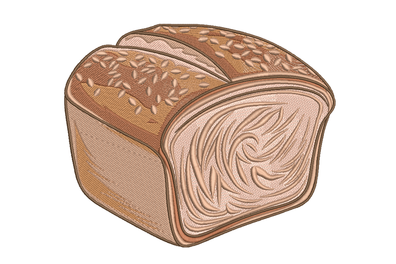 Baked Artisan Bread Loaf Bakery Machine Embroidery Design