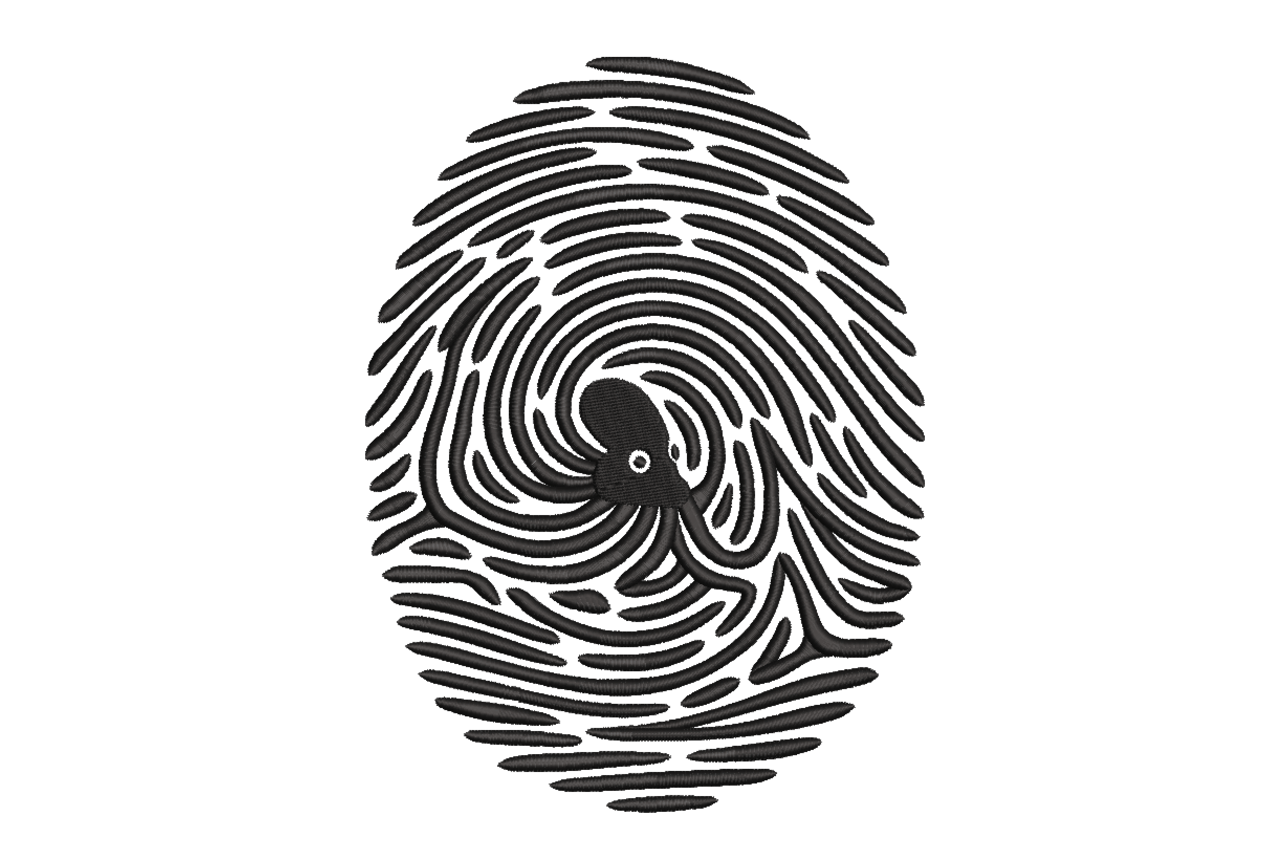 Fingerprint Whorl Pattern Detective Machine Embroidery Design