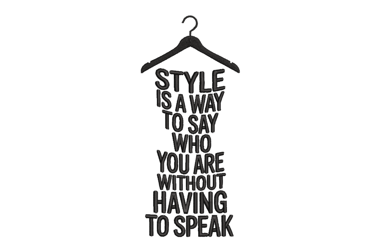 Black Hanger Minimalist Machine Embroidery Design