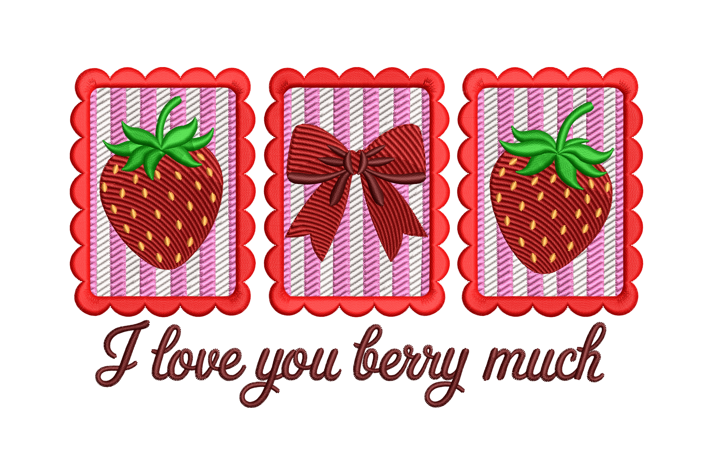 I Love You Berry Much Machine Embroidery Design