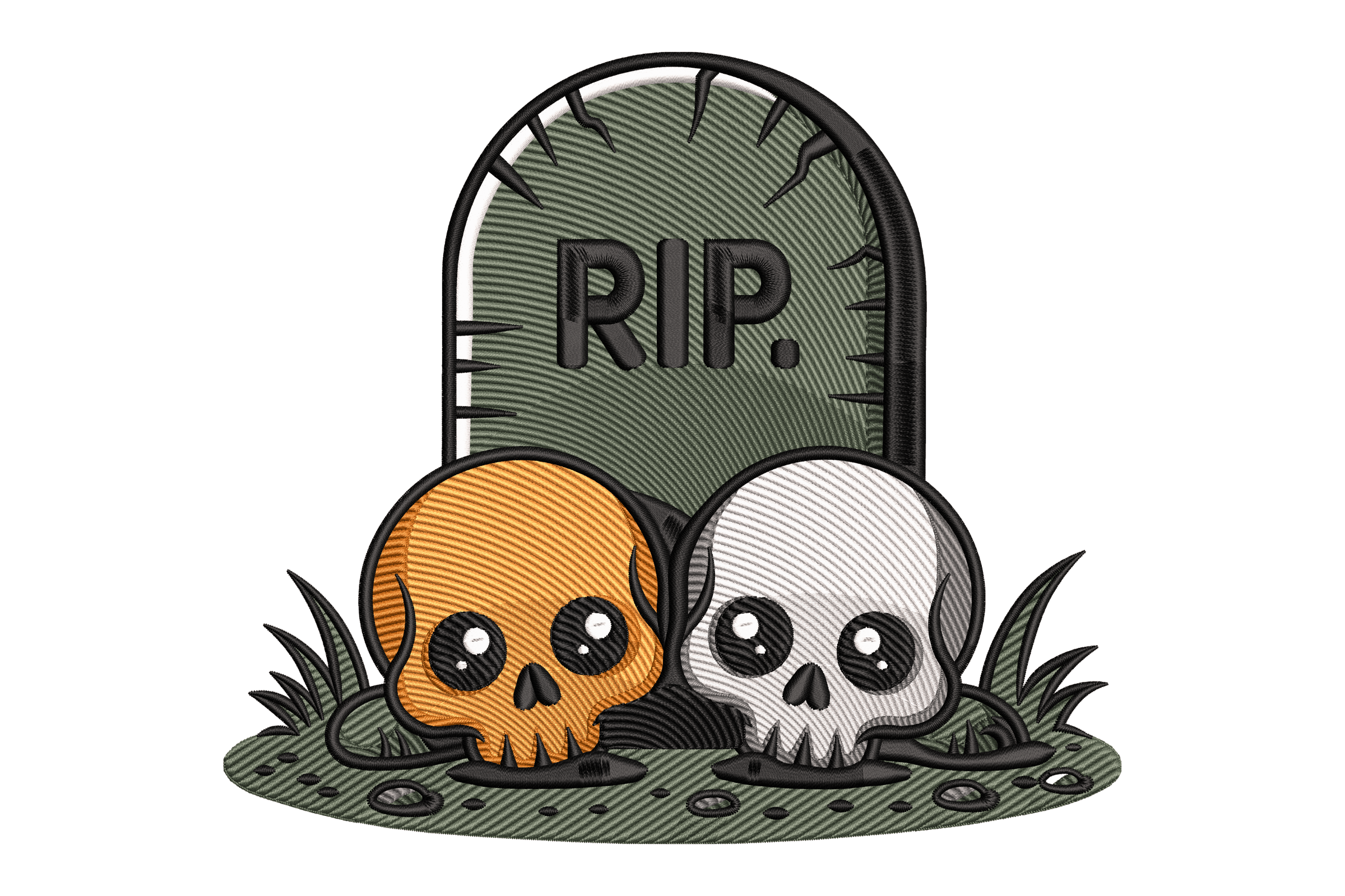 RIP Skull Graveyard Machine Embroidery Design