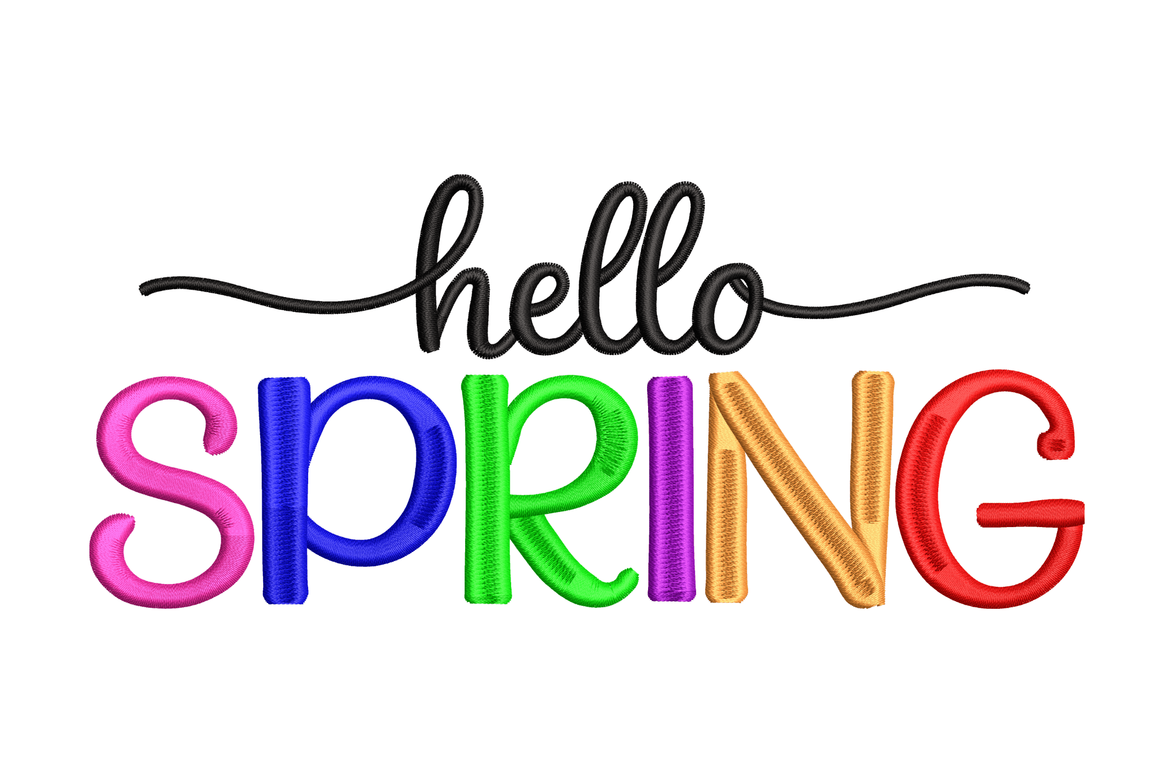 Hello Spring Colorful Machine Embroidery Design