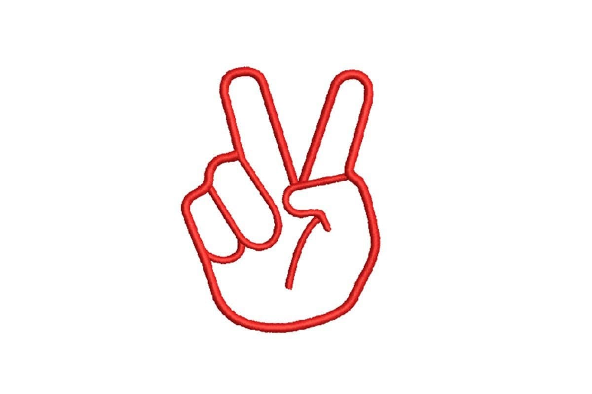 Free Peace Hand Sign Machine Embroidery Design