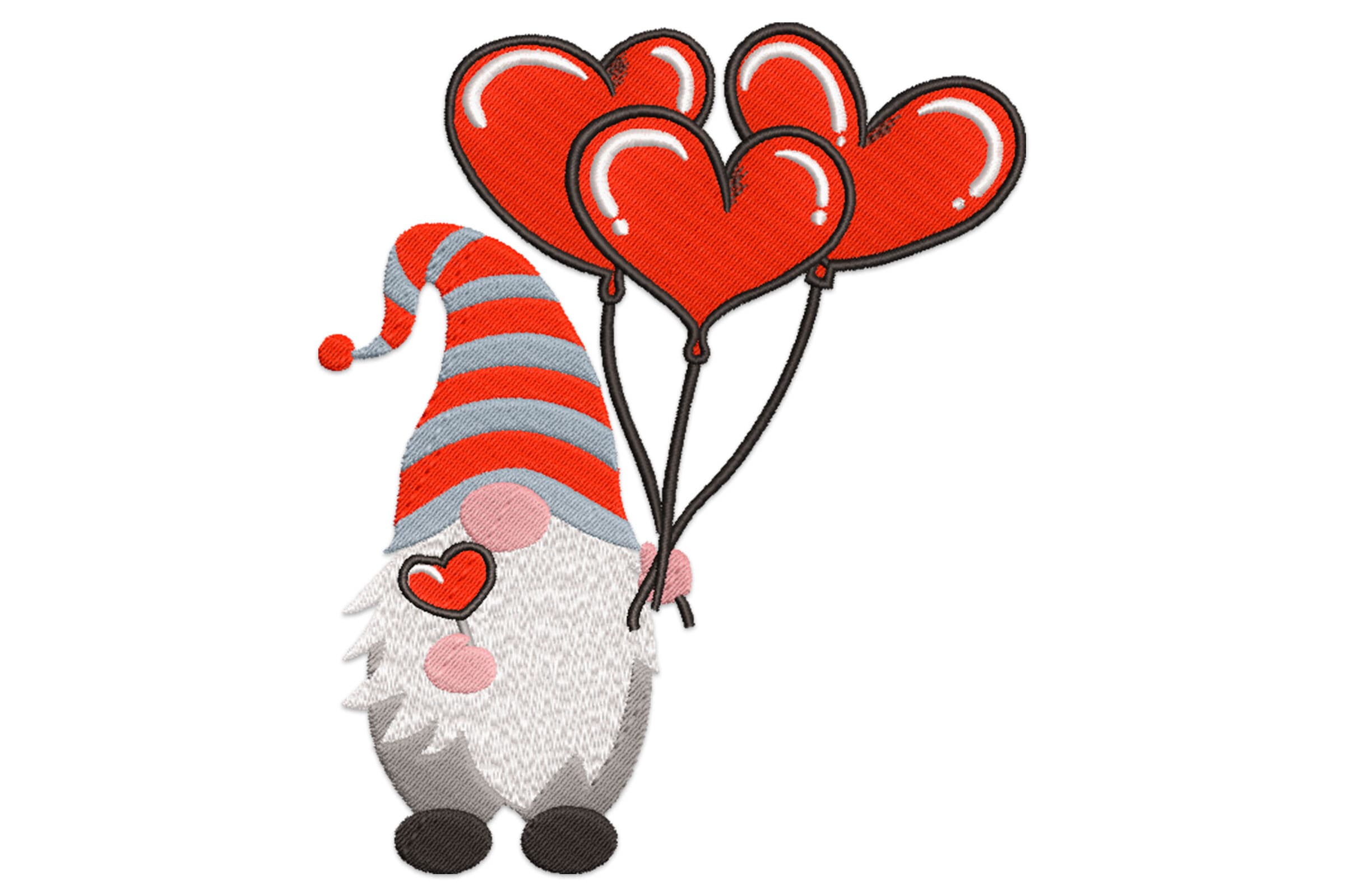 Free Valentine Gnome Machine Embroidery Design