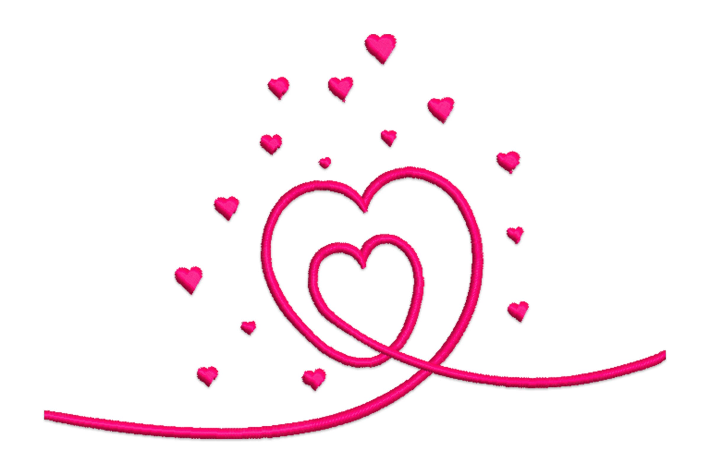 Free Double Heart Embroidery Design