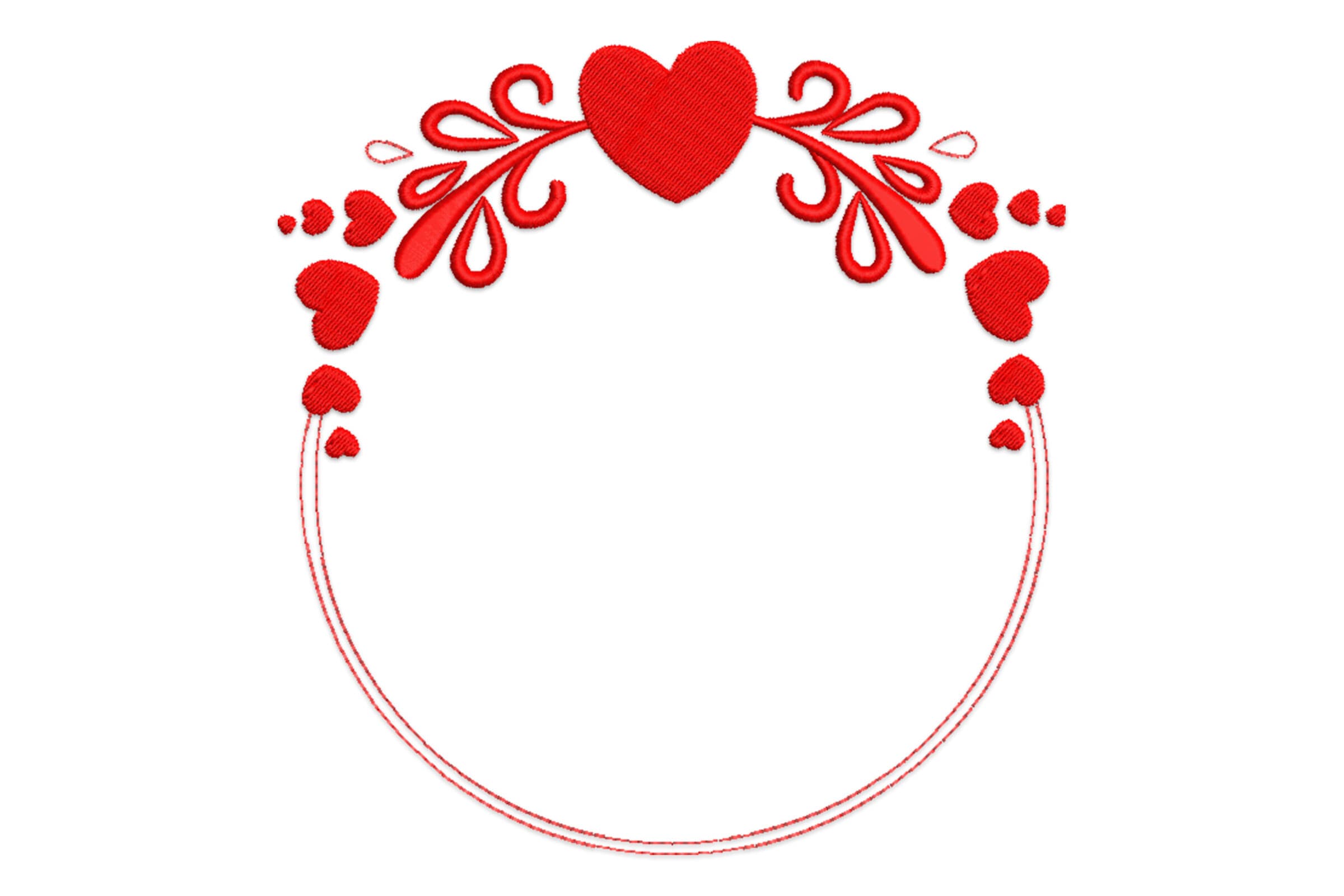 Free Heart Wreath Embroidery Design