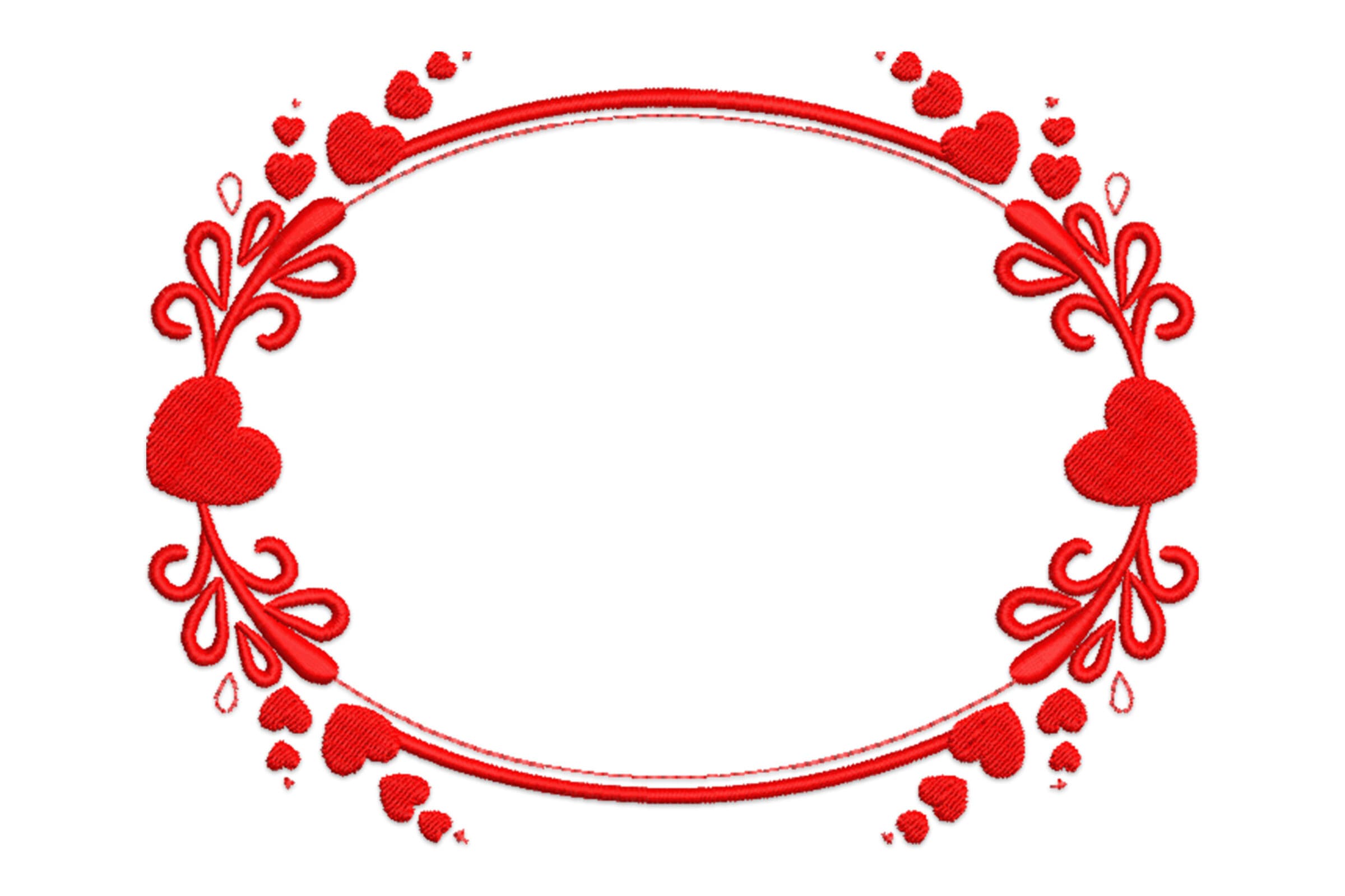 Free Floral Love Frame Embroidery Design