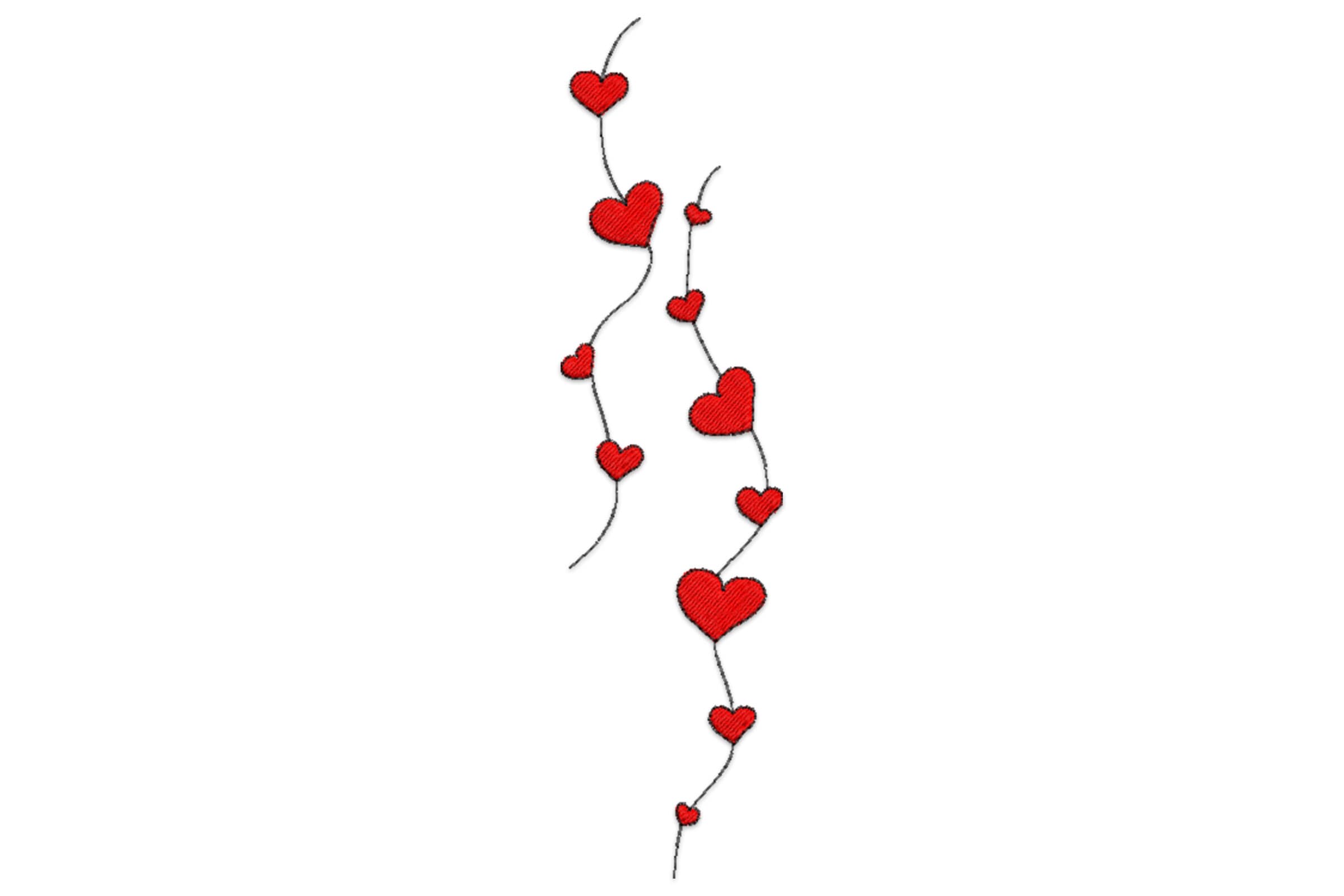 Free Heart Strings Embroidery Design