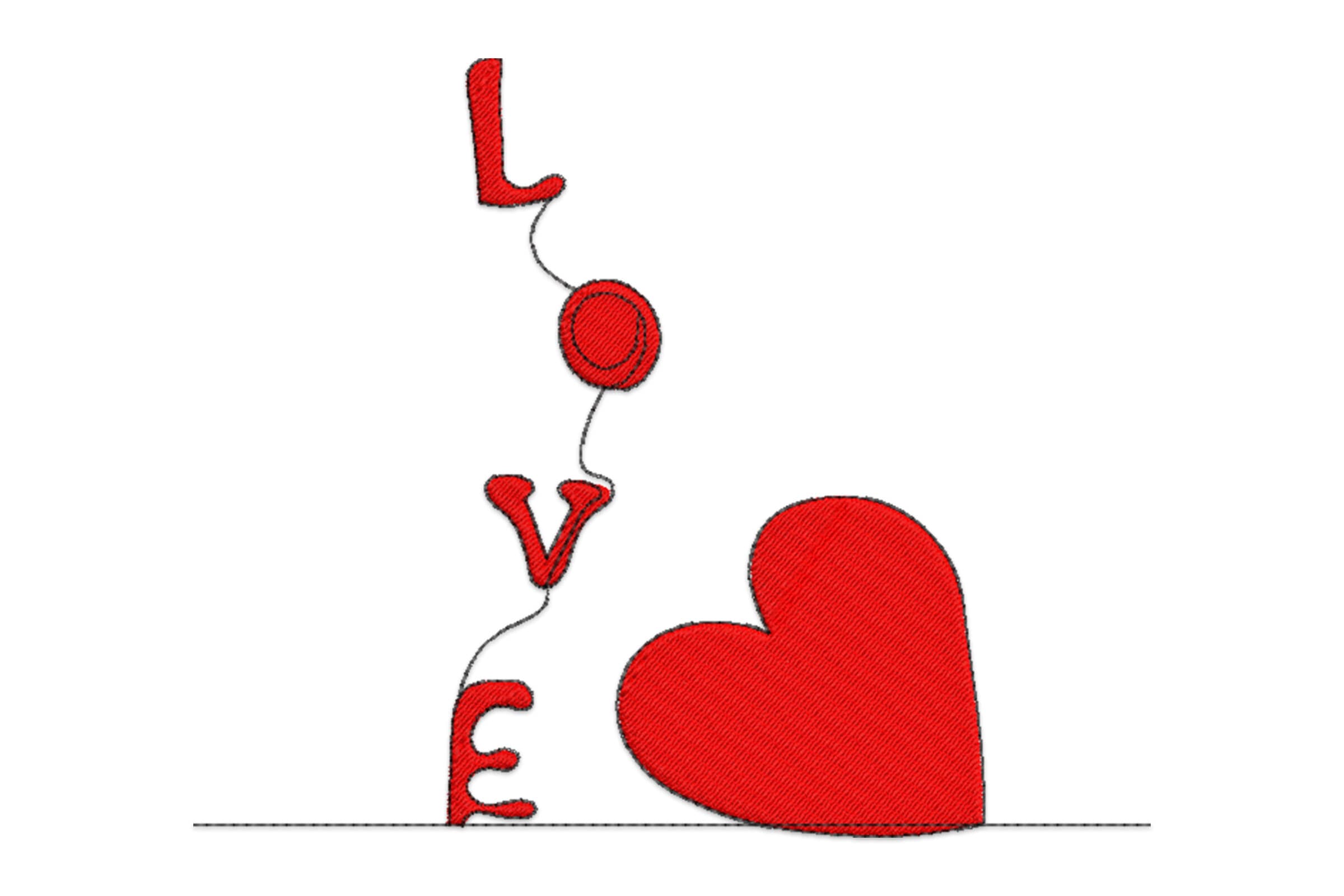 Free Love Heart machine Embroidery Design