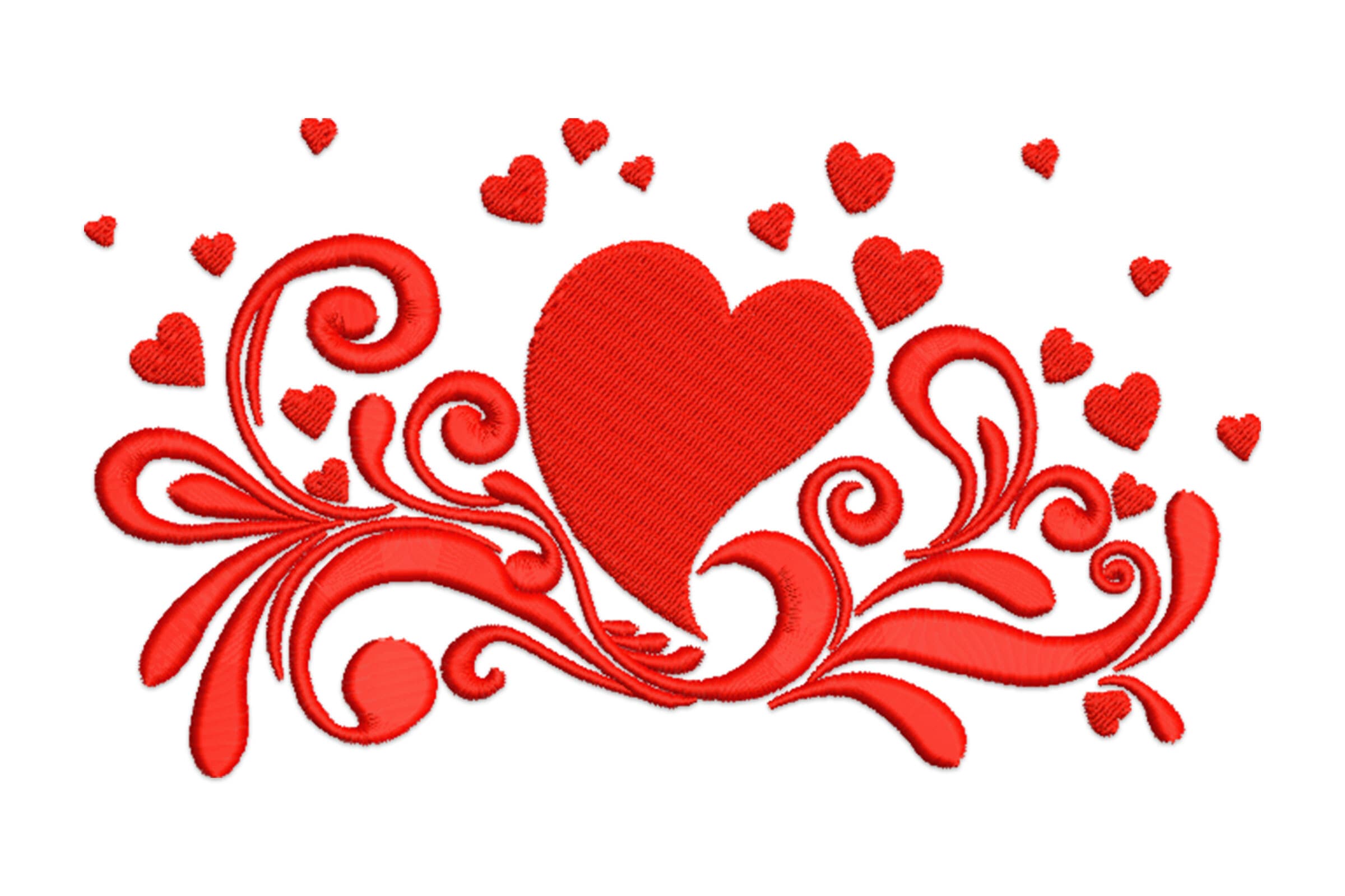 Free Floral Heart Machine Embroidery Design – Romantic Swirl