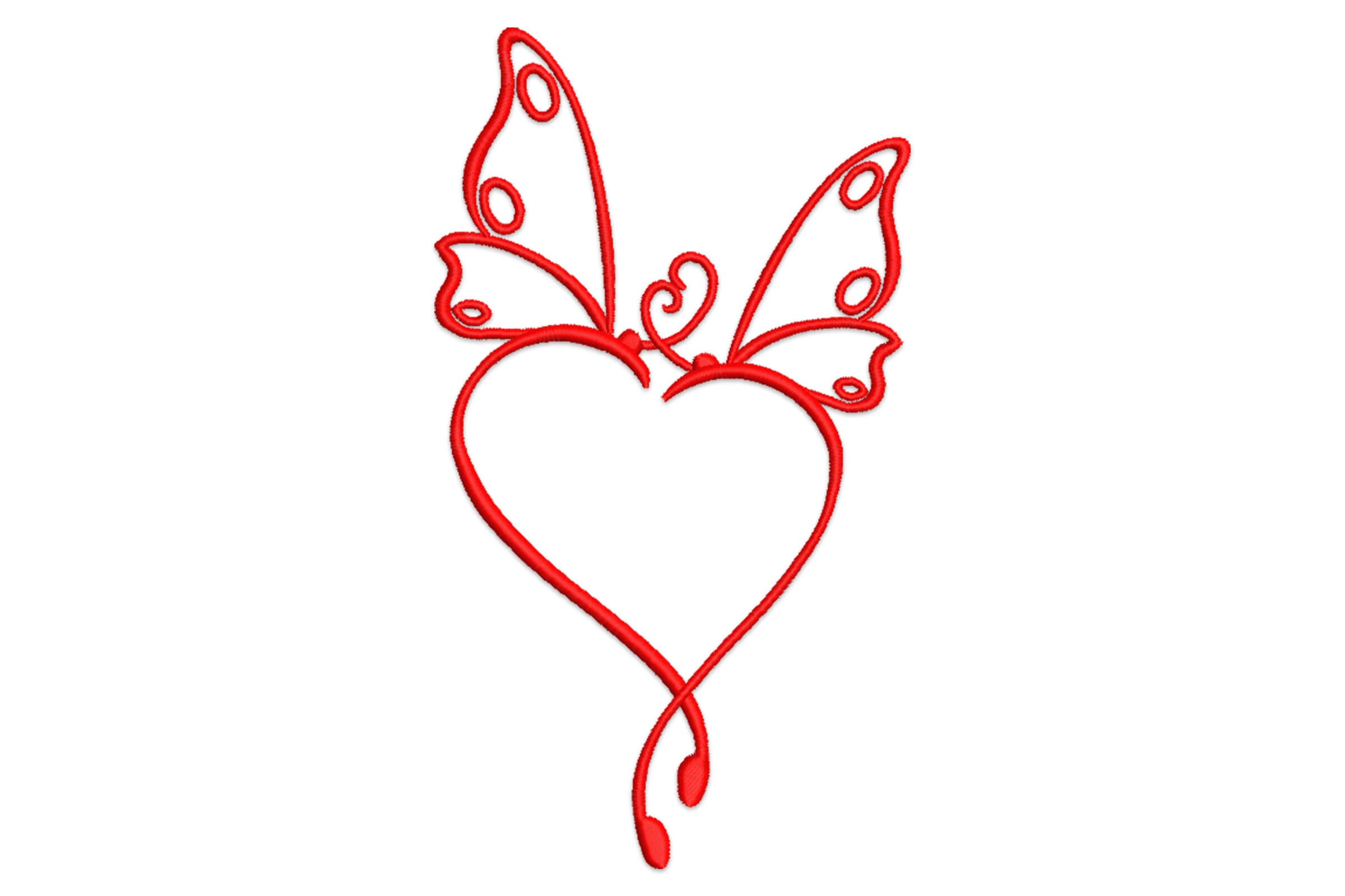 Free Heart Butterfly Machine Embroidery Design