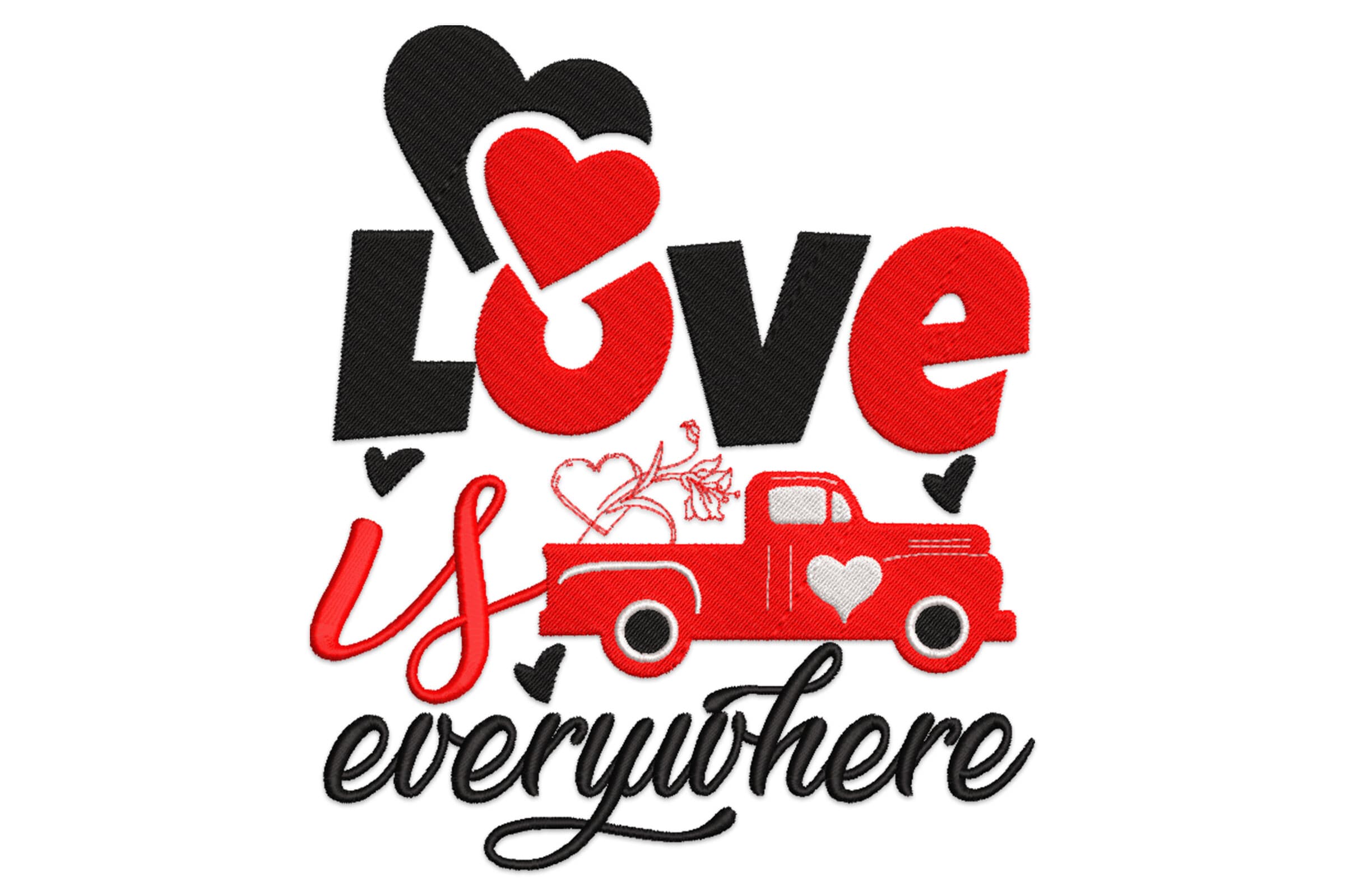 Free Love Is Everywhere Machine Embroidery Design
