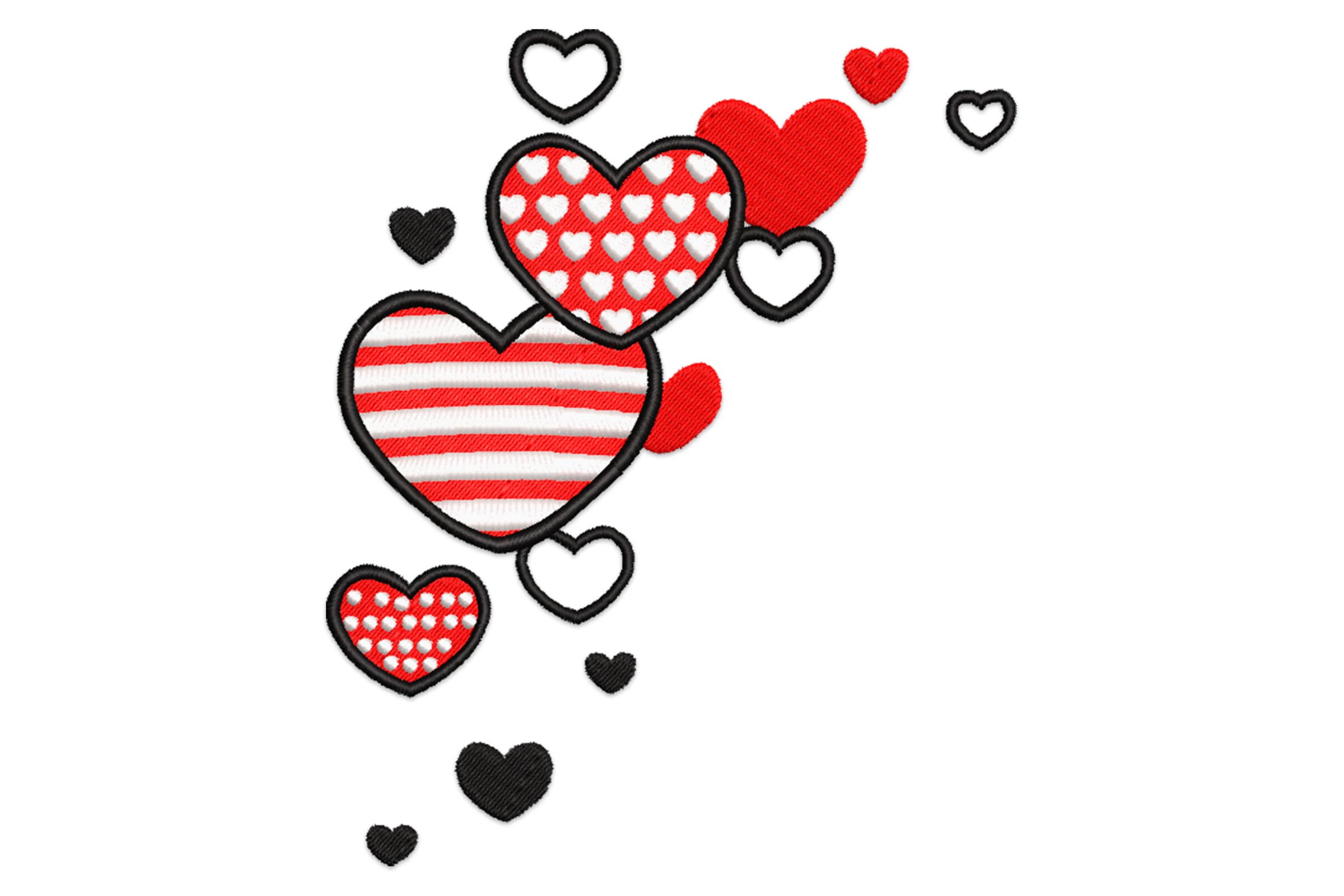 Free Hearts Machine Embroidery Design