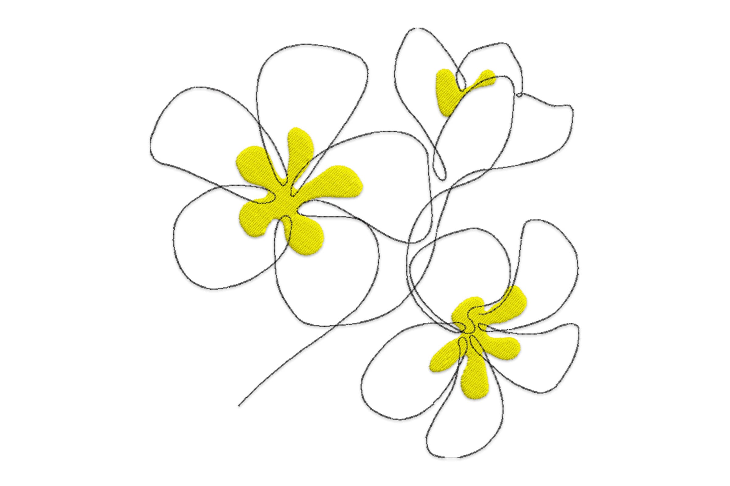 Free Flowers Sketch Machine Embroidery Design