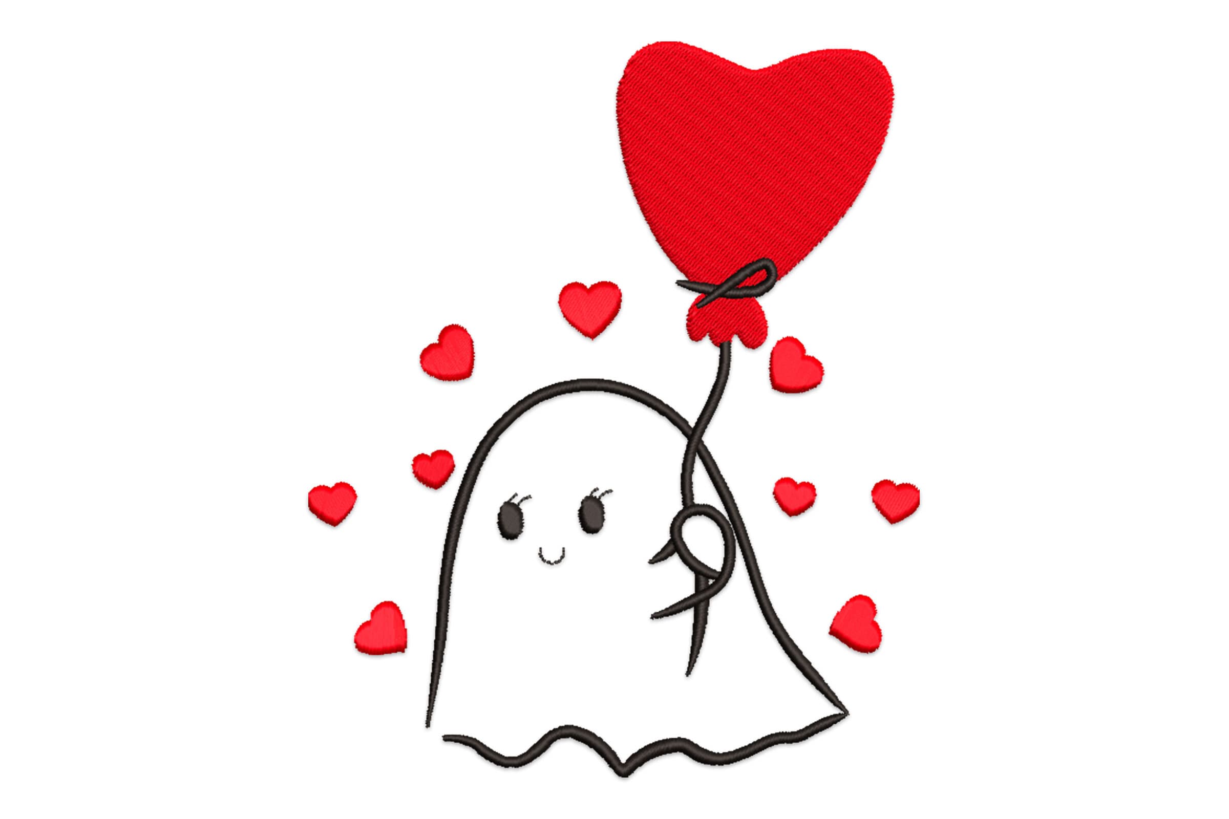 Free Valentine Ghost Machine Embroidery Design