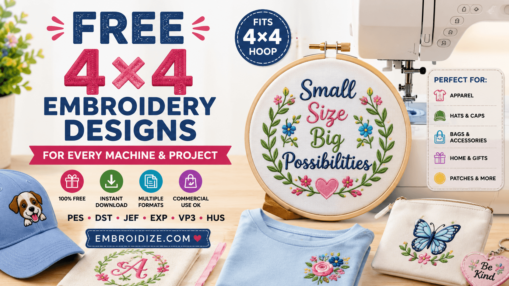 Free 4x4 Embroidery Designs – Small Hoop, Big Possibilities