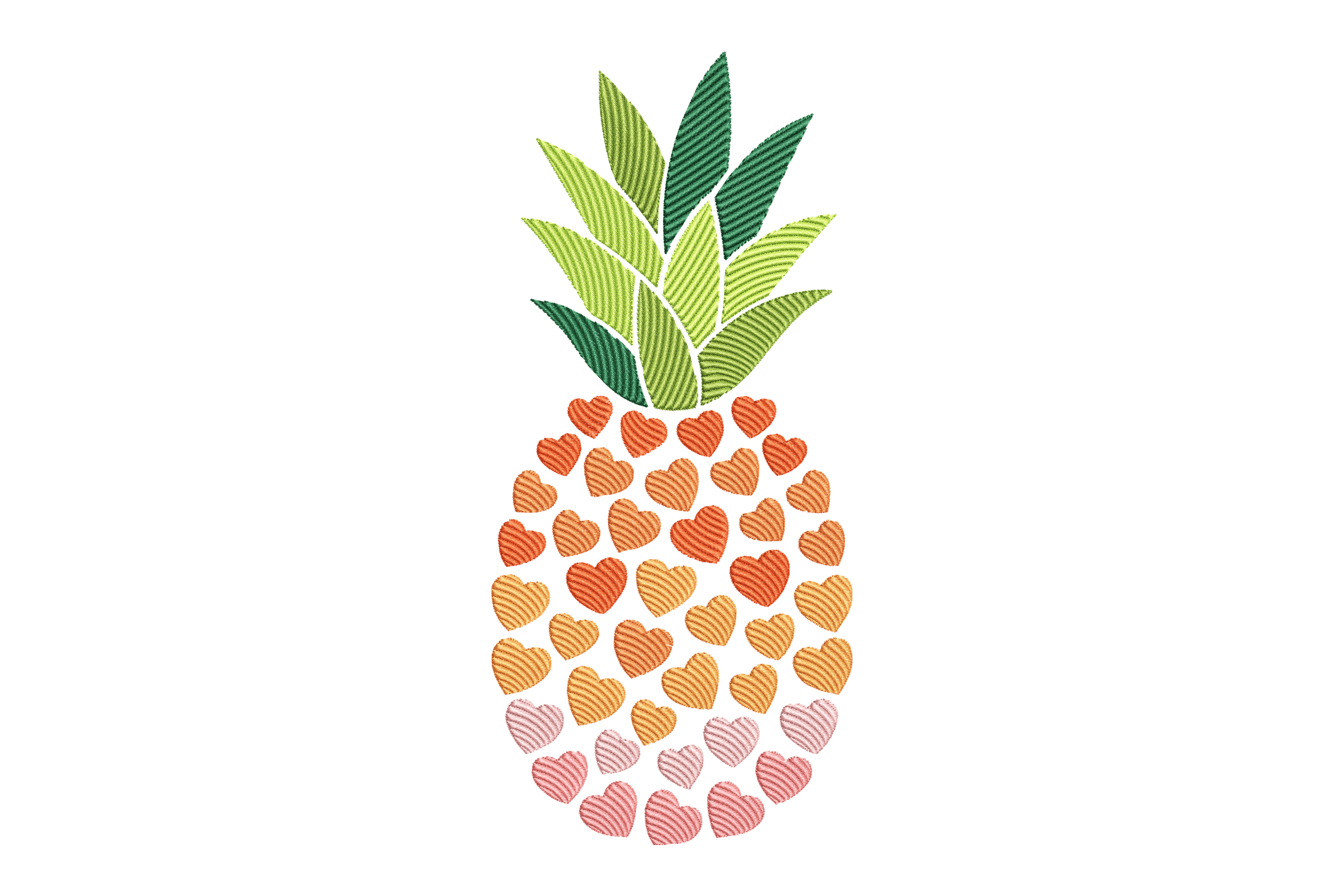Heart Pineapple Summer Machine Embroidery Design