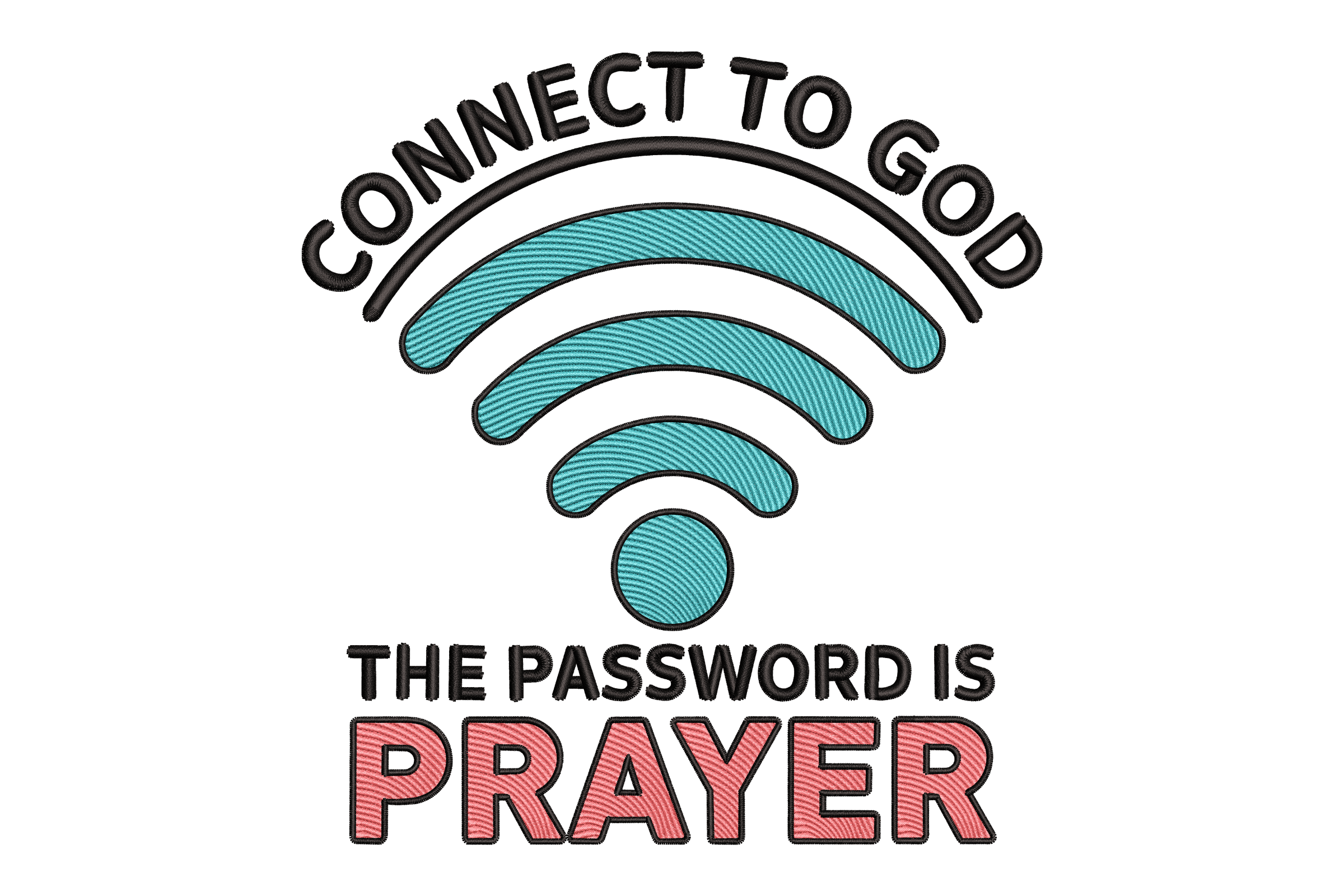 Connect to God Prayer Machine Embroidery Design