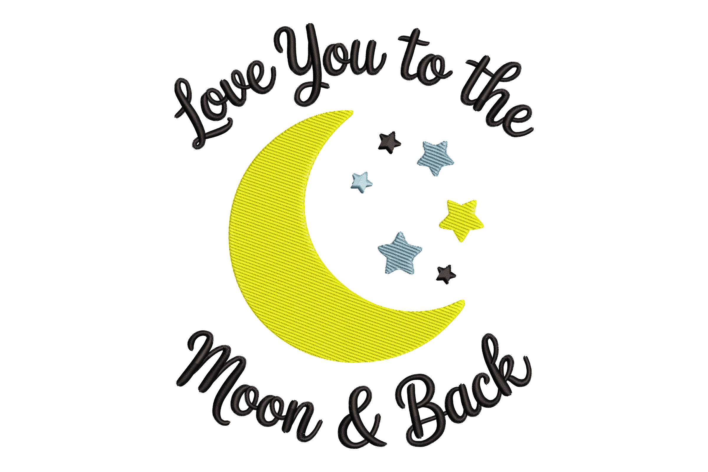 Love You to the Moon Machine Embroidery Design