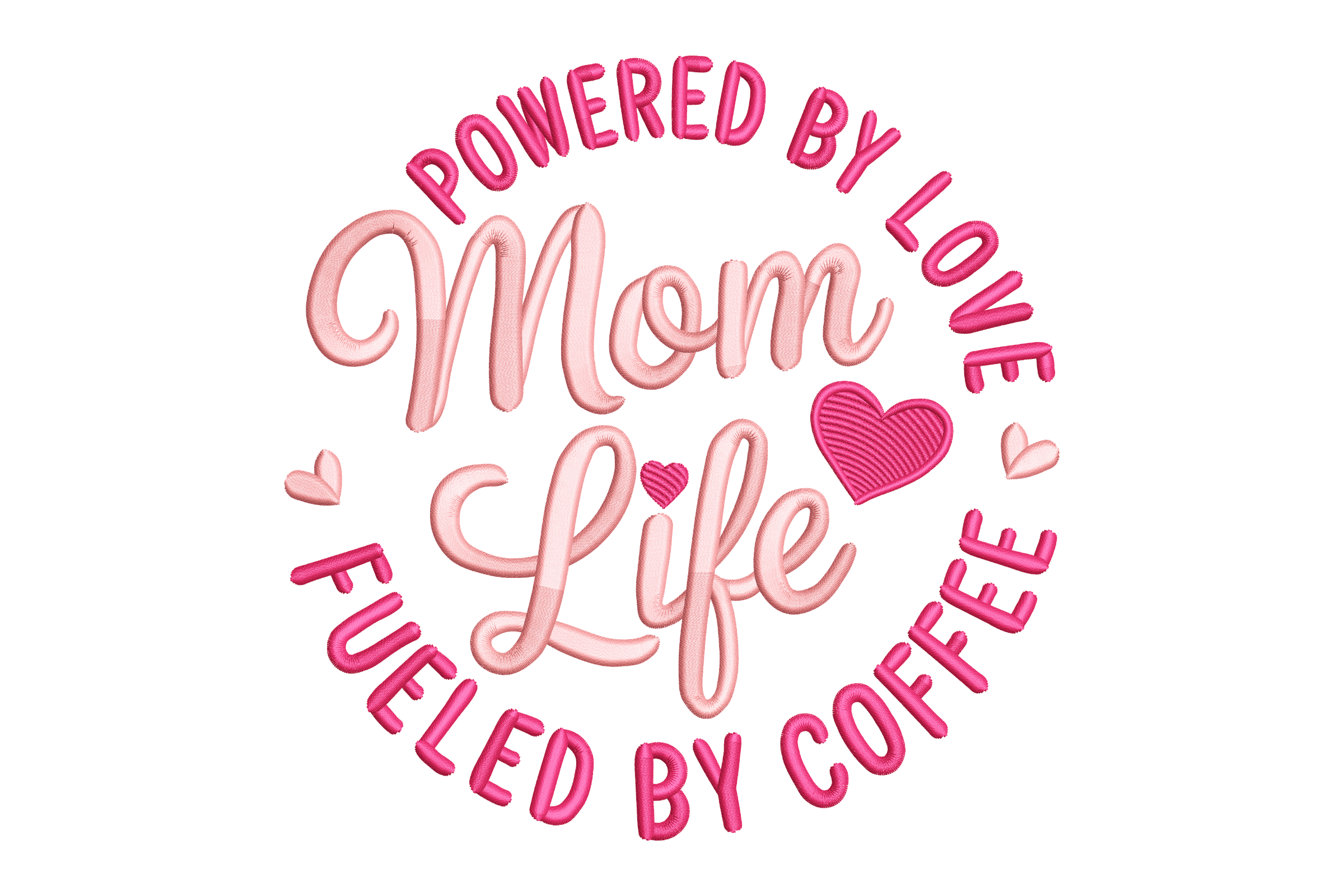Mom Life Coffee Quote Machine Embroidery Design