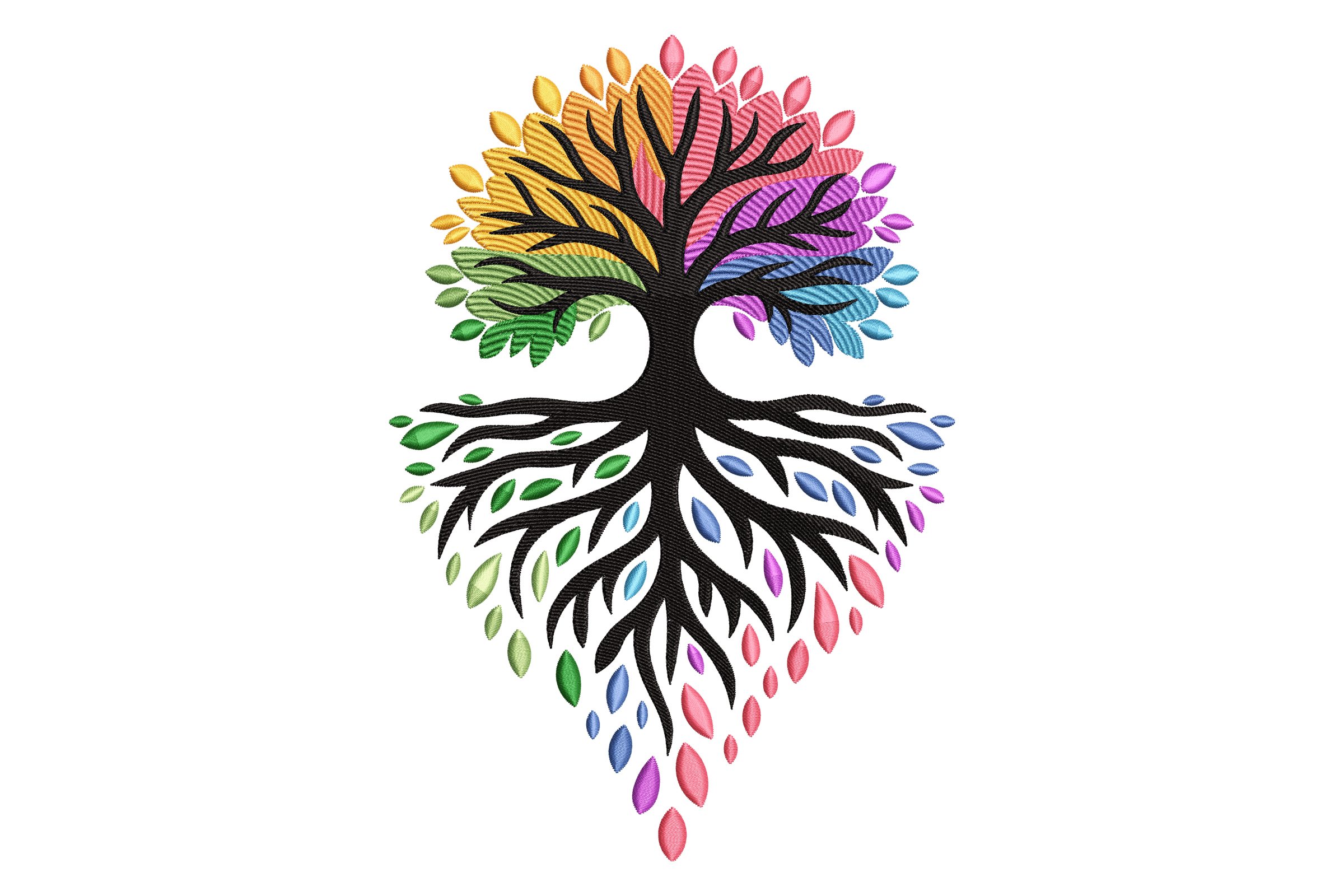 Colorful Tree of Life Machine Embroidery Design