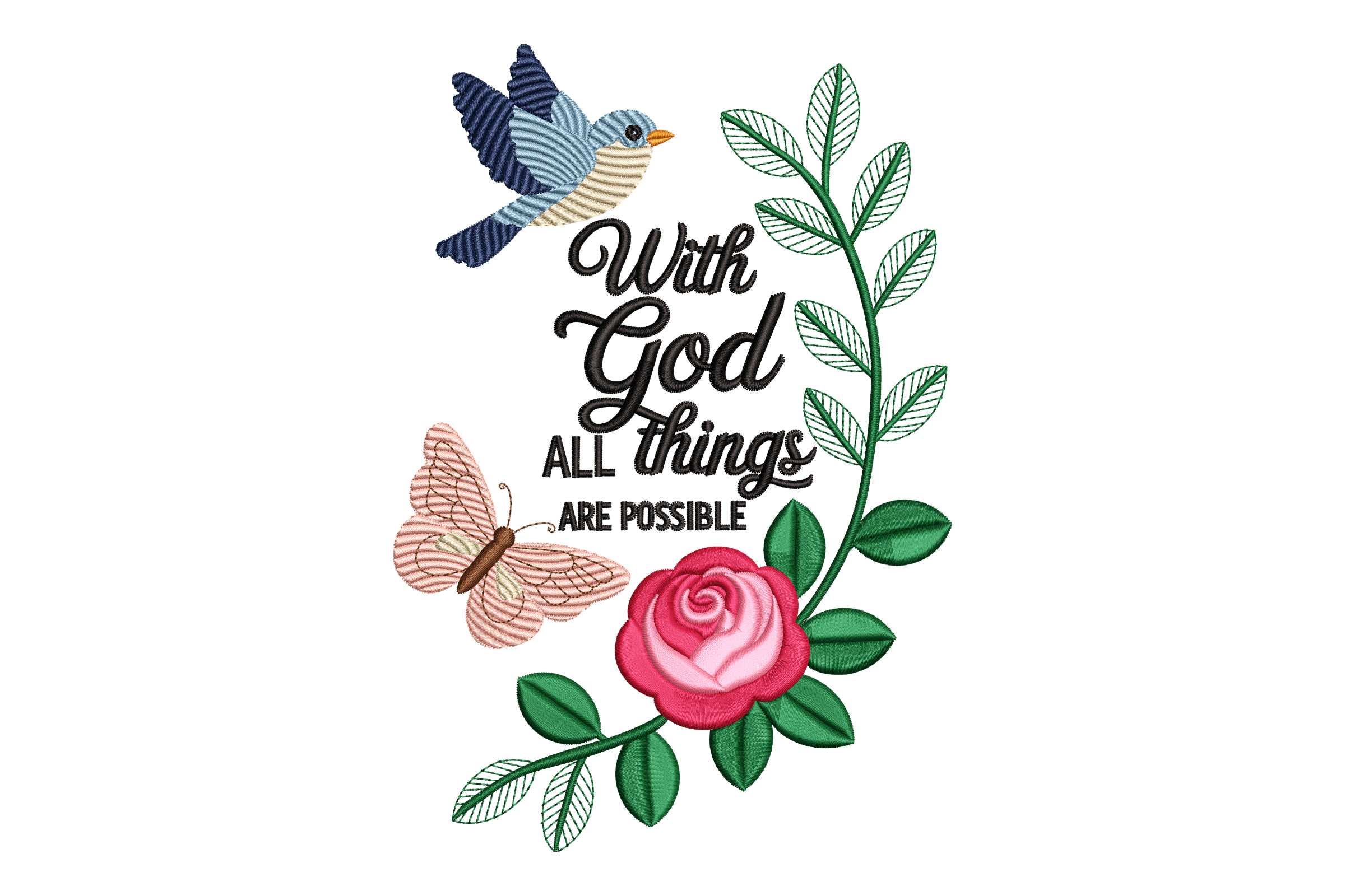 With God All Things Are Possible Machine Embroidery Design
