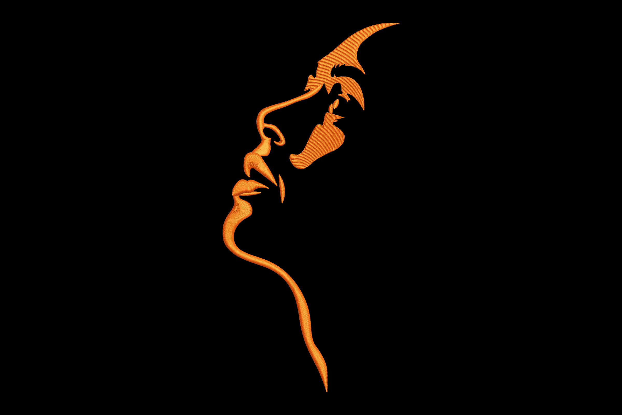 Mother and Baby Face Outline Machine Embroidery Design