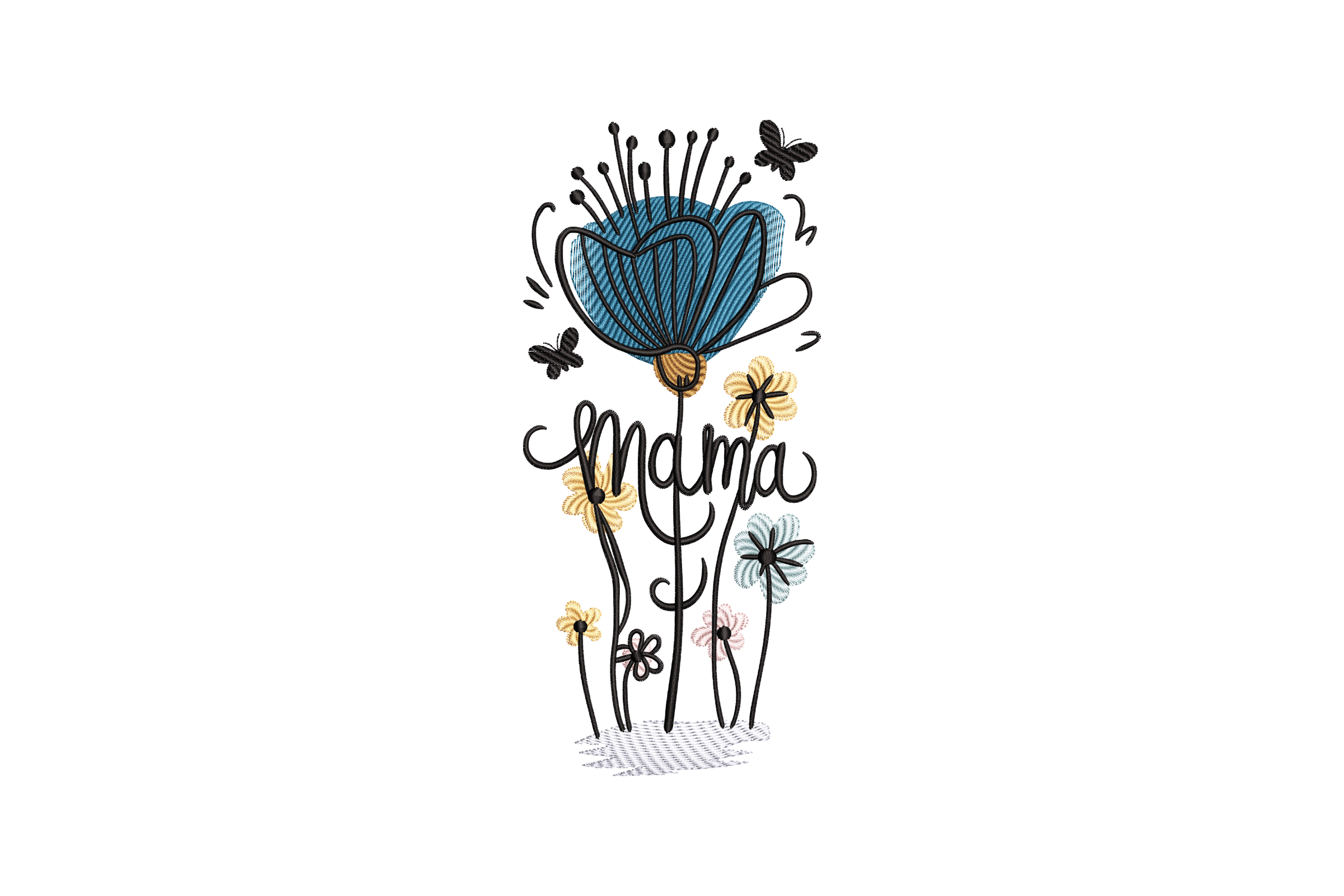 Mama Floral Bloom Machine Embroidery Design