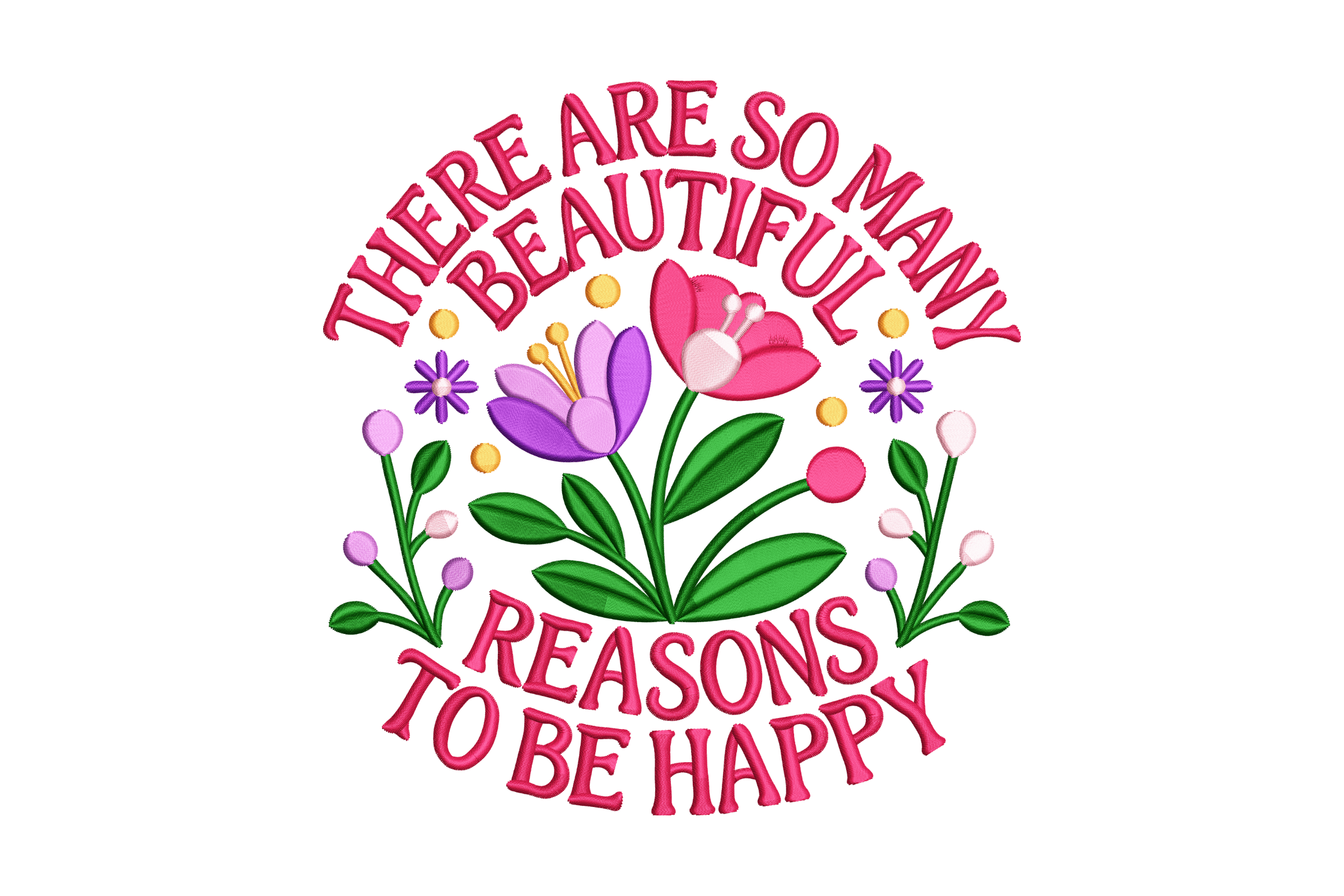 Happy Floral Mom Quote Machine Embroidery Design