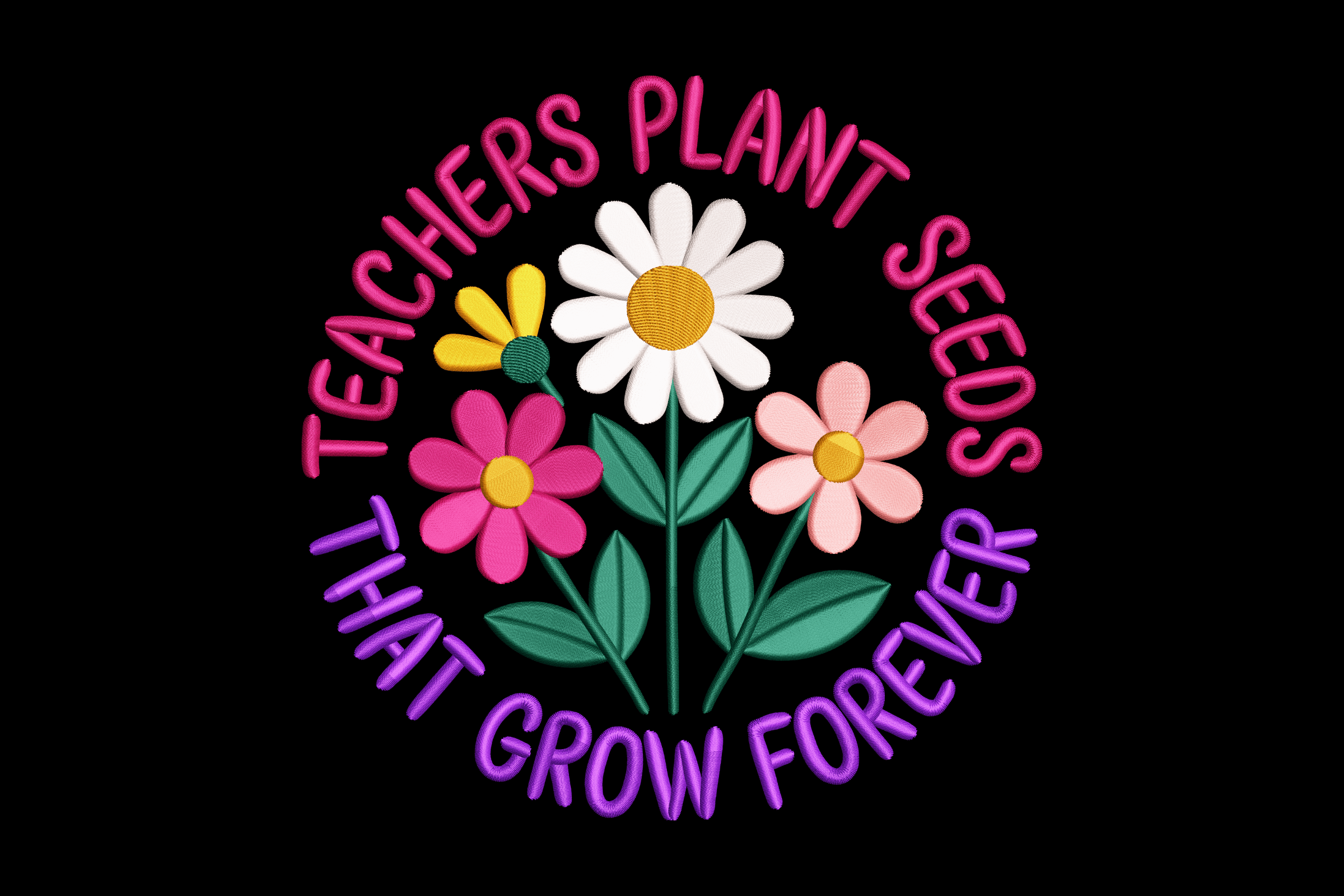 Teachers Plant Seeds Floral Machine Embroidery Design