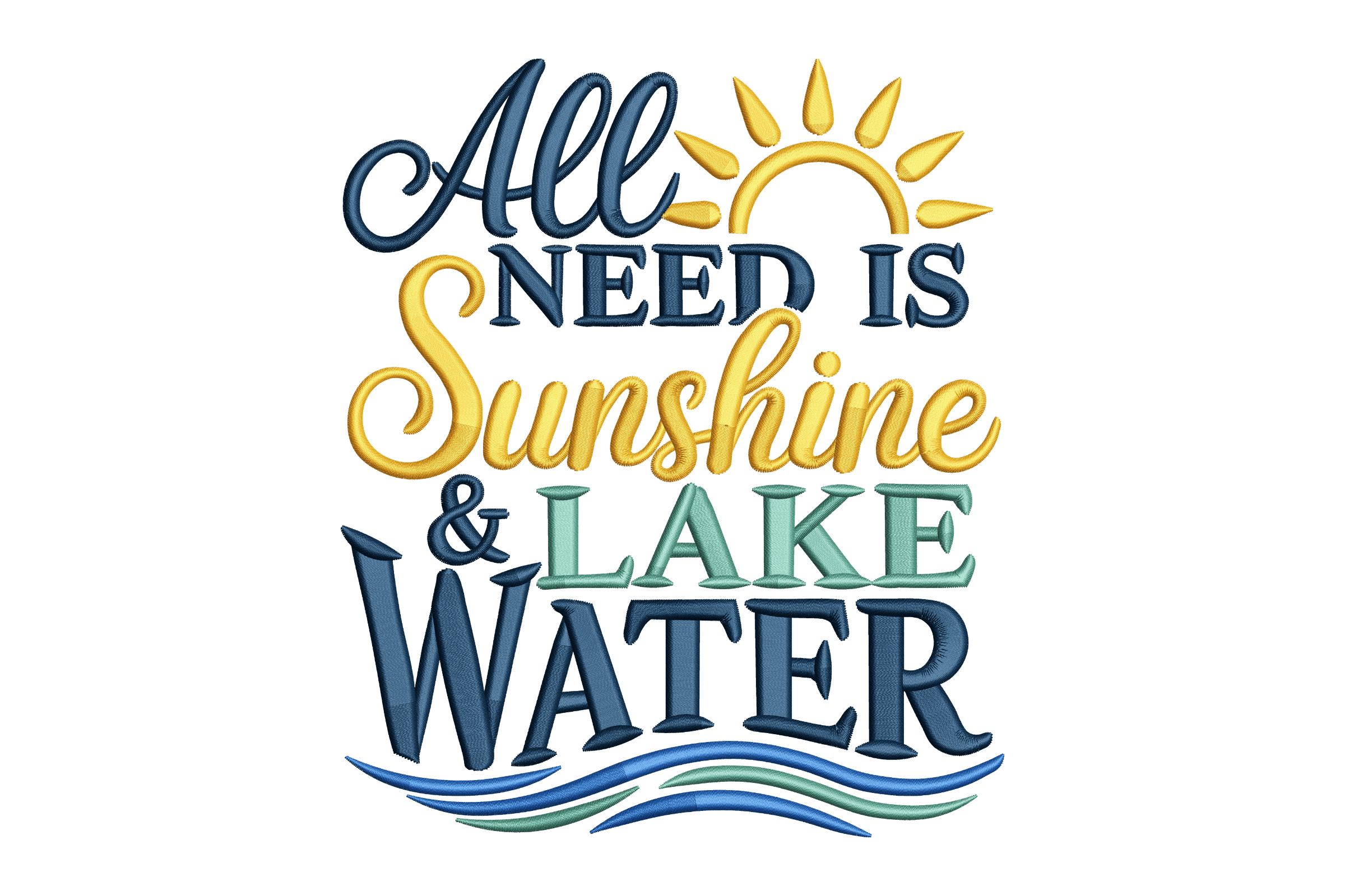Sunshine Lake Water Machine Embroidery Design