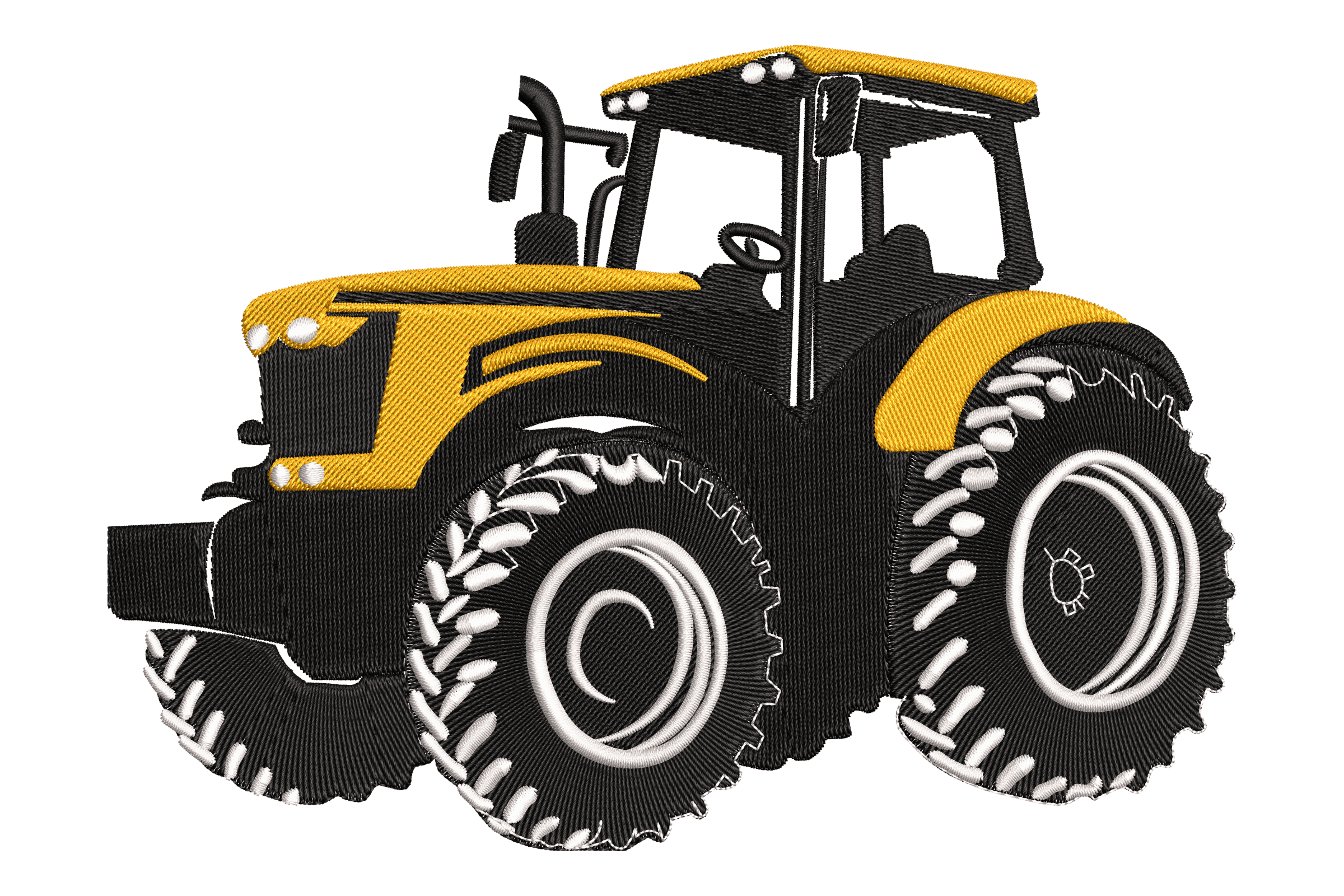 Yellow Tractor Embroidery Design – Farm Vehicle Machine File