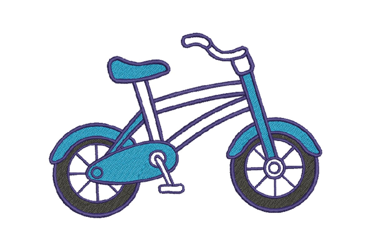Cute Kids Bicycle Patch – Machine Embroidery Design