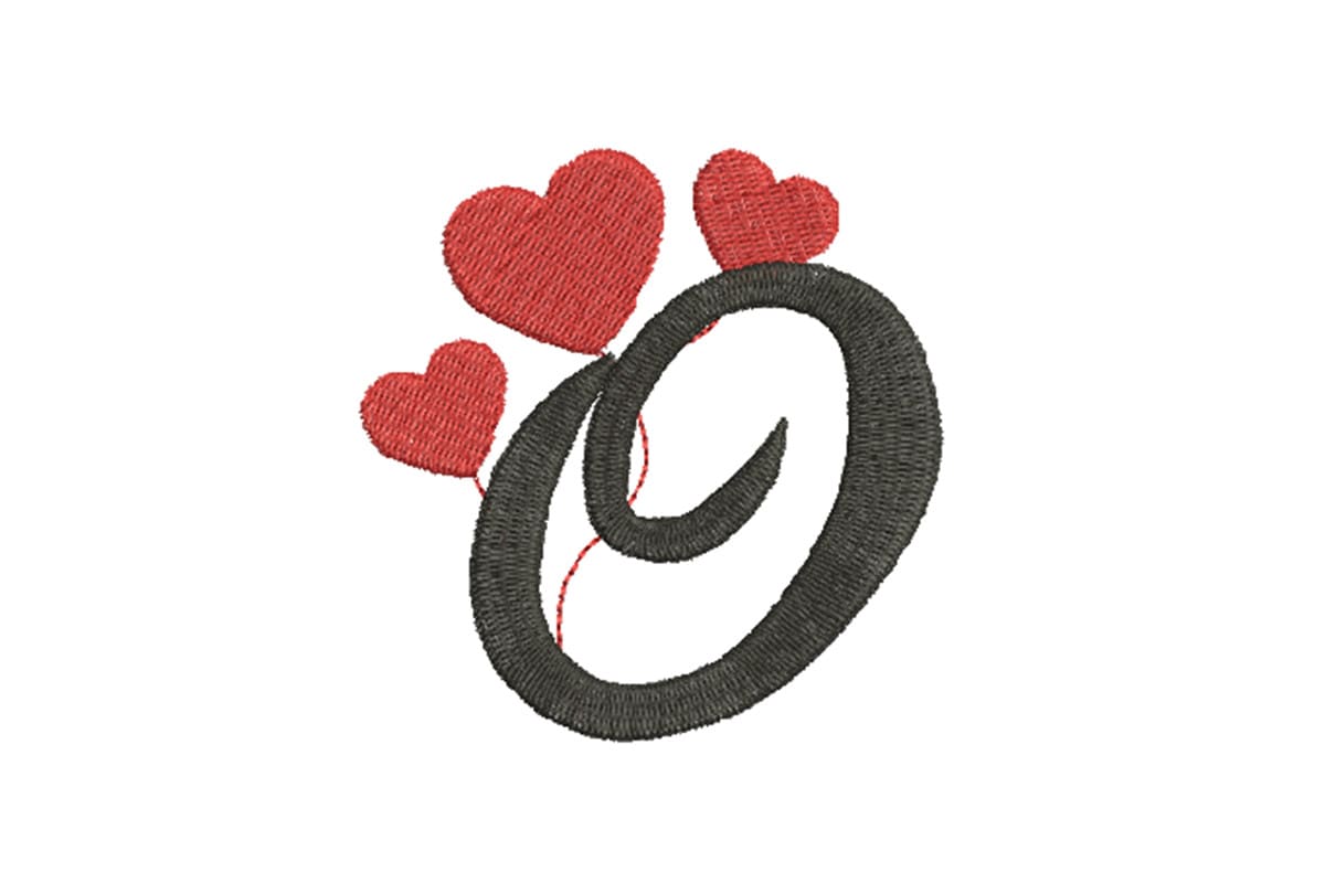 Heart Alphabet Letter O – Machine Embroidery Design