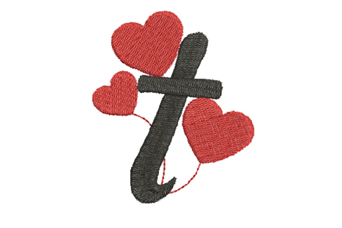 Heart Alphabet Letter T – Machine Embroidery Design