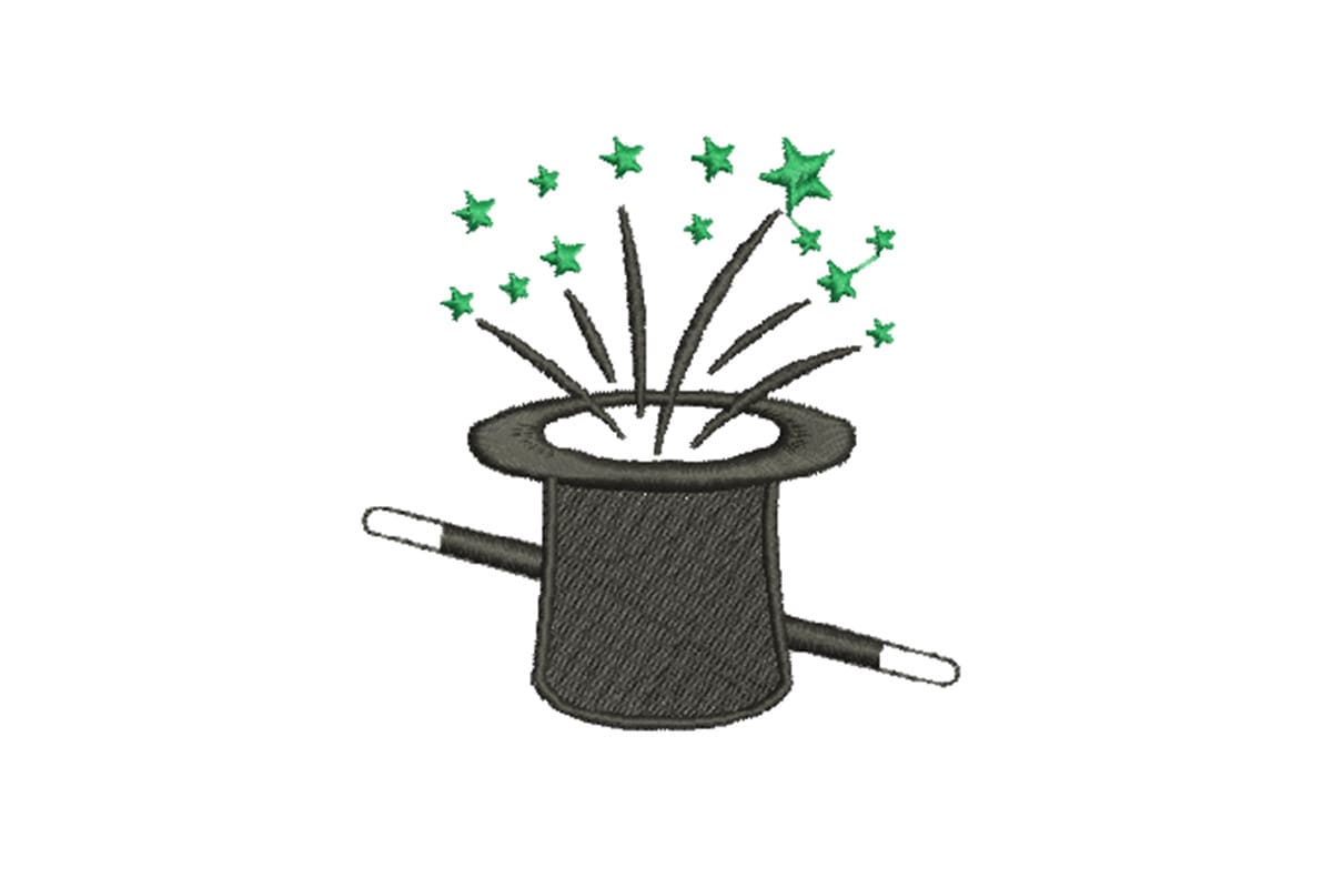 Magic Top Hat & Wand – Machine Embroidery Design