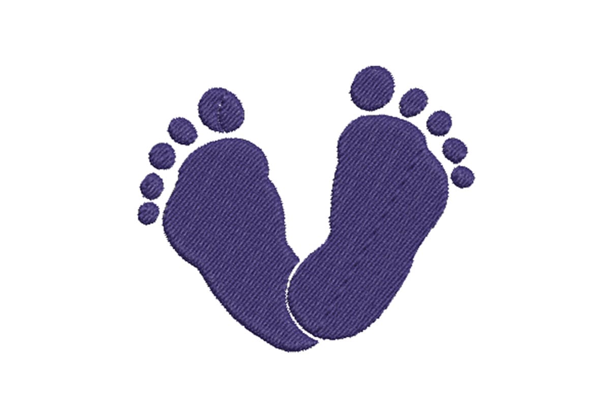Baby Feet Outline Patch – Machine Embroidery Design