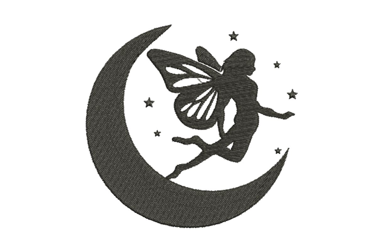 Moon Fairy Silhouette – Machine Embroidery Design