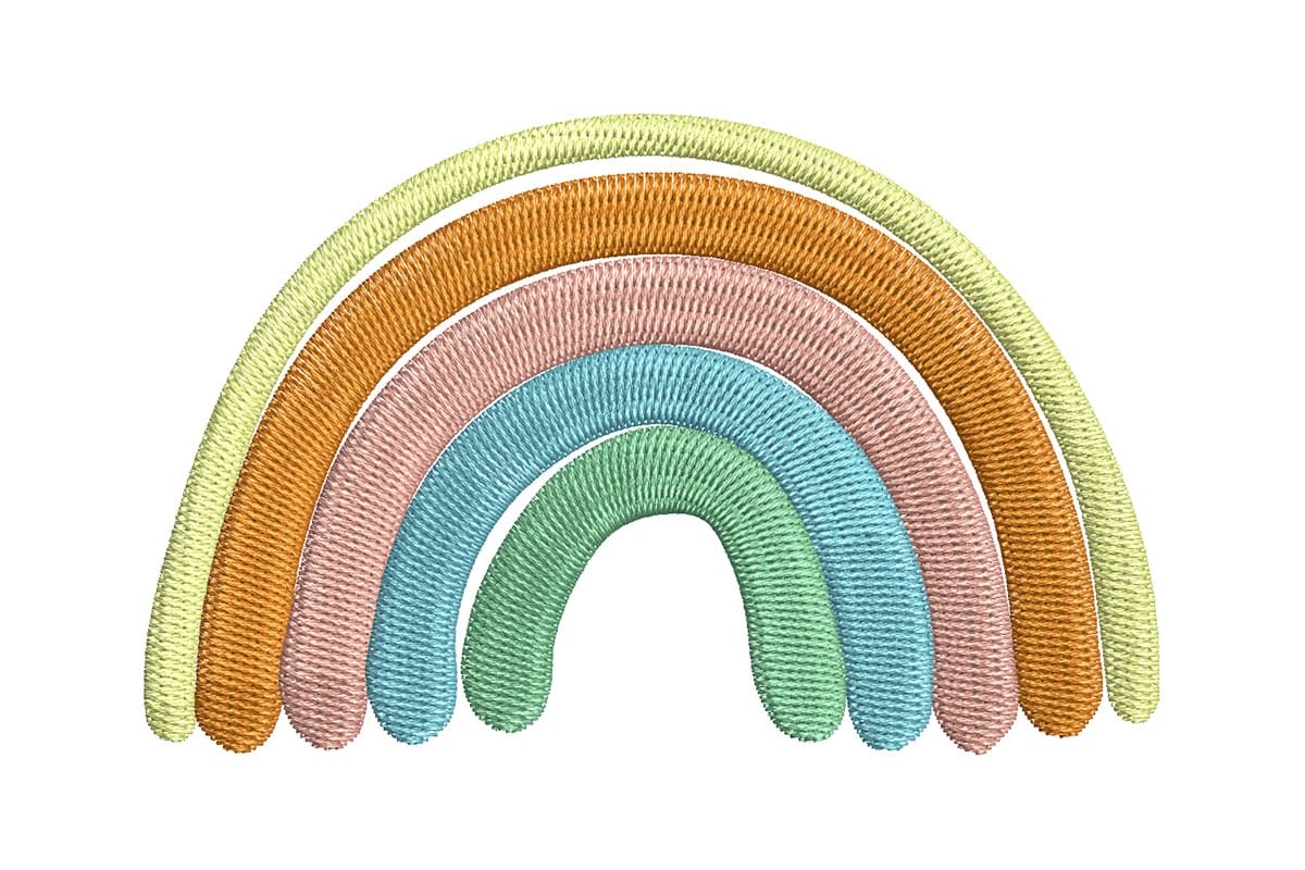 Cute Pastel Rainbow Arch Patch – Machine Embroidery Design