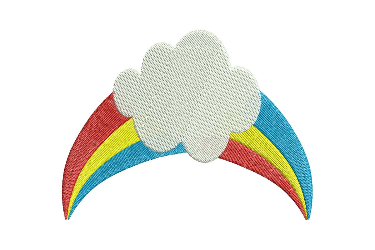 Rainbow & Cloud Patch – Machine Embroidery Design