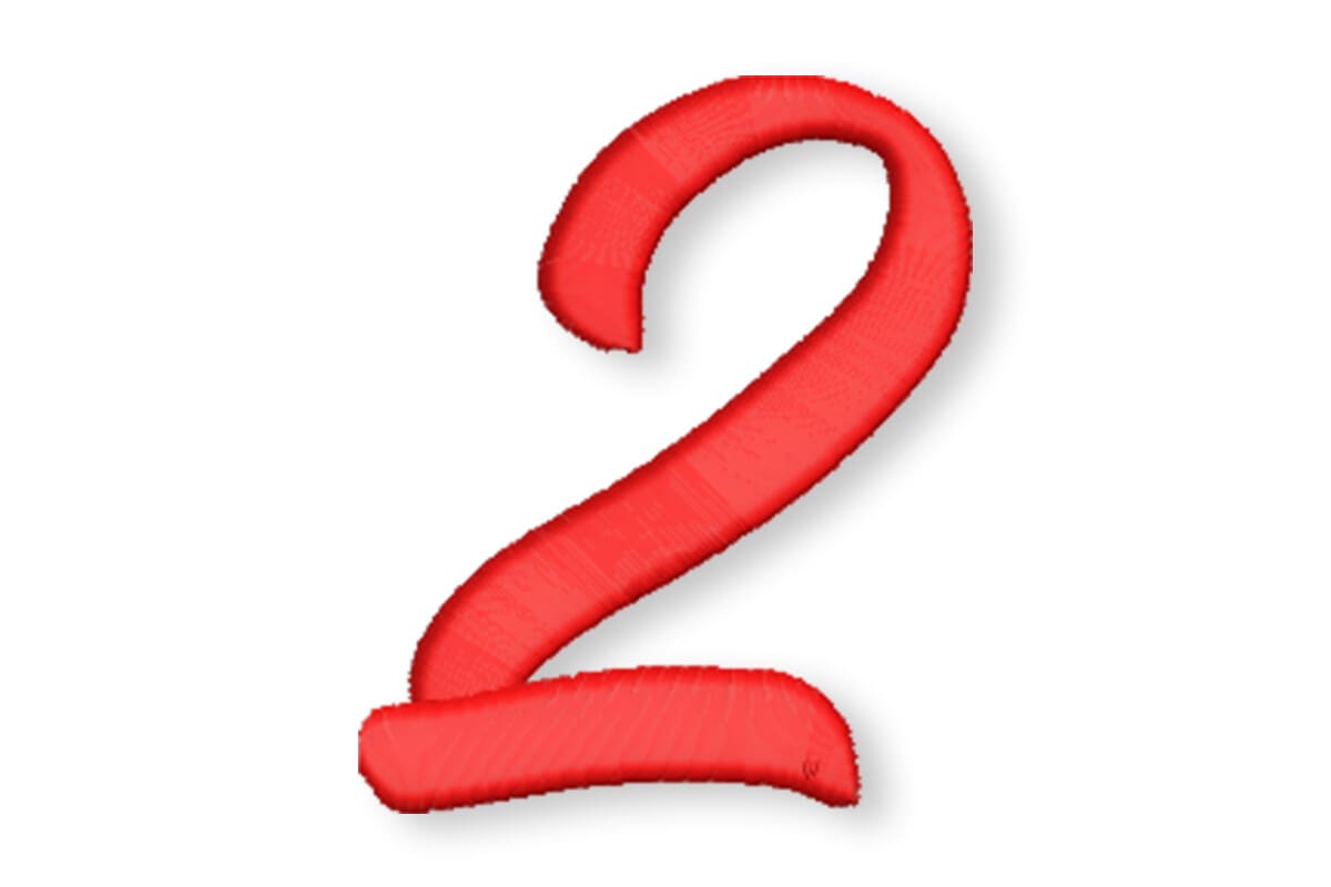 Script Number 2 Patch – Machine Embroidery Design