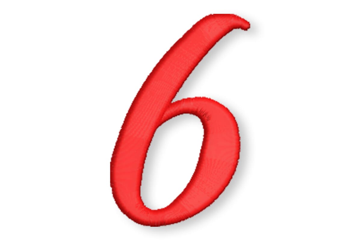 Script Number 6 Patch – Machine Embroidery Design