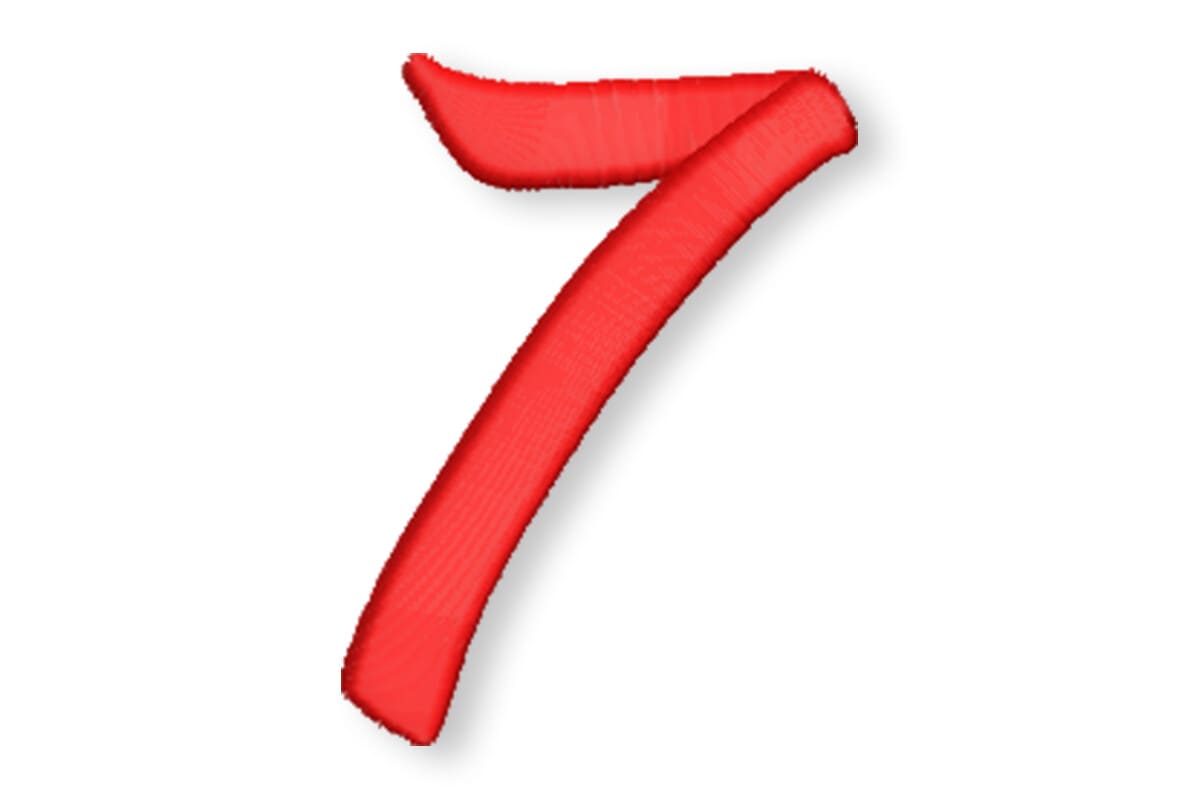 Script Number 7 Patch – Machine Embroidery Design