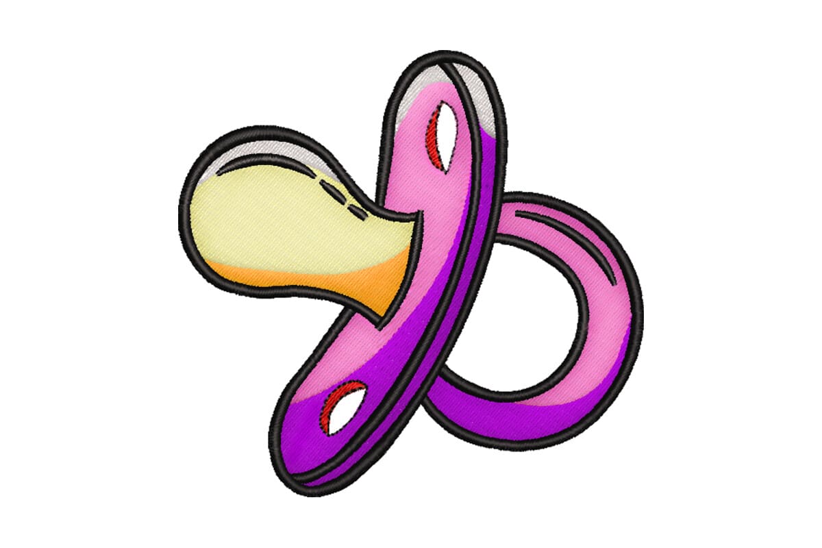 Cute Baby Pacifier Patch – Machine Embroidery Design