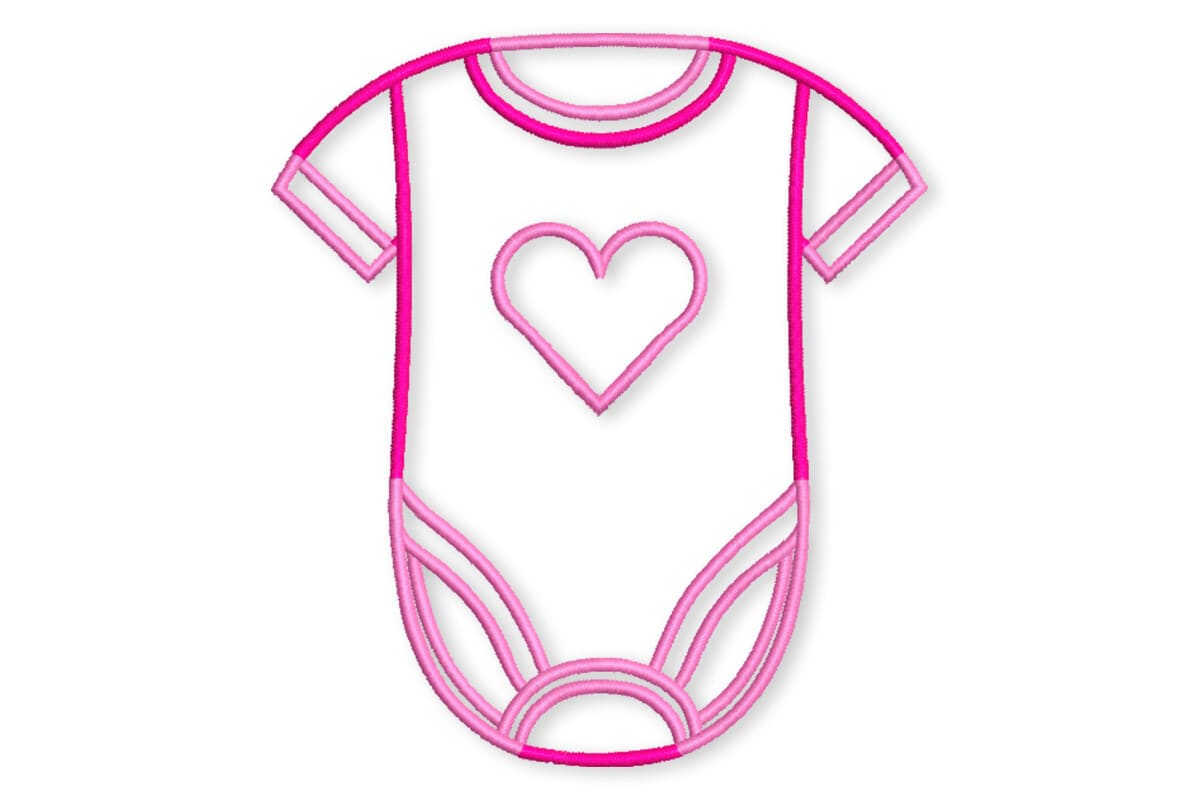 Cute Baby Onesie Outline – Embroidery Design