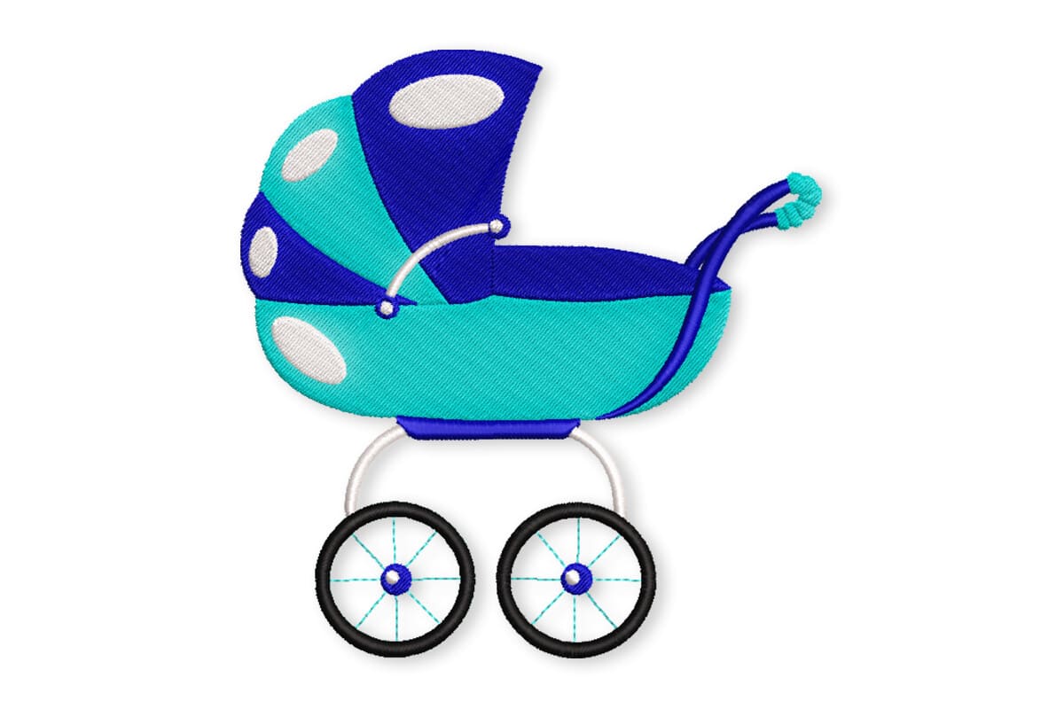 Cute Baby Stroller Patch – Embroidery Design